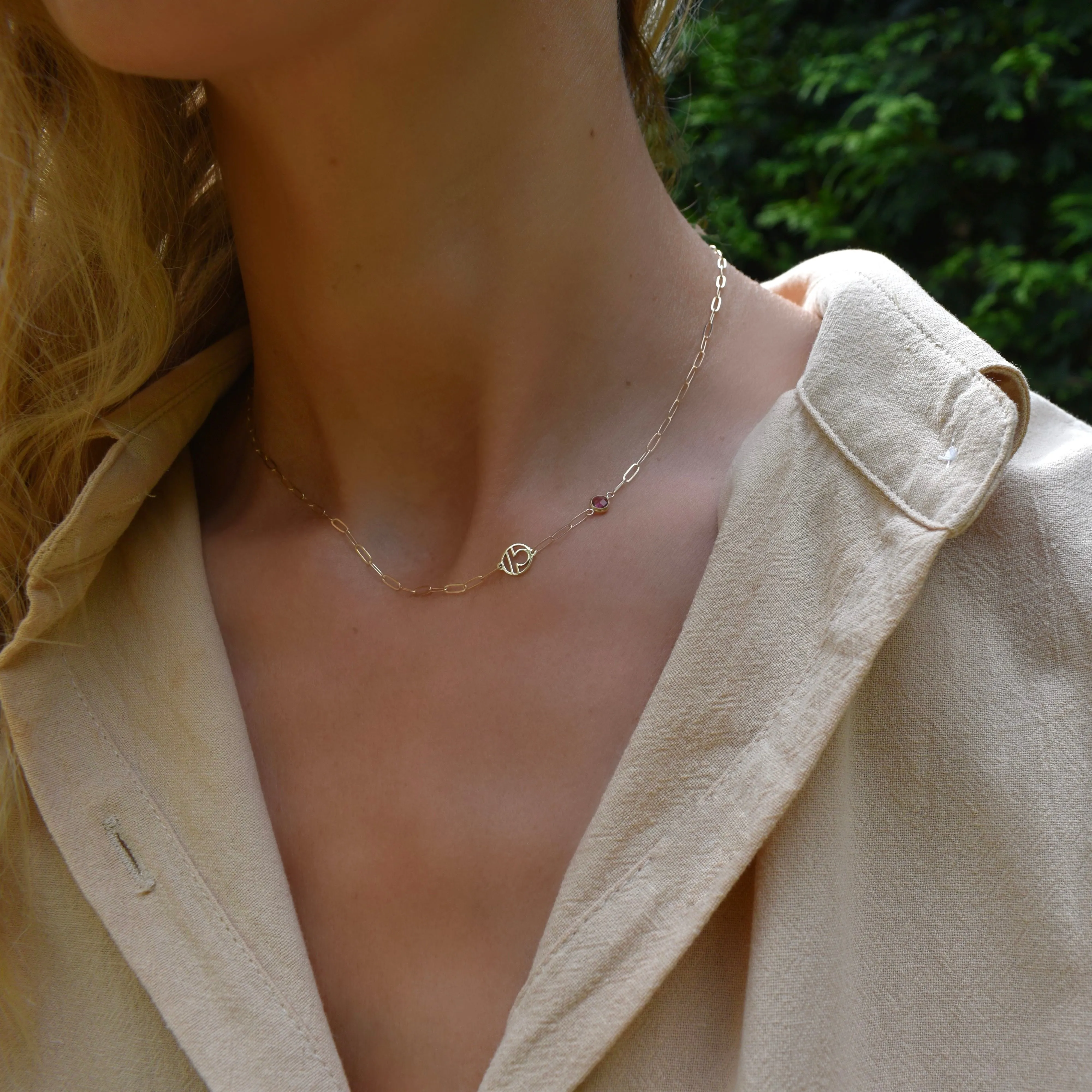 Libra & Birthstone Necklace on Adelaide Mini in 14k Gold sold by Haverhill product image thumbnail 2