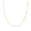 Infinity & Cross with 1 Petite Birthstone Necklace in 14k Gold sold by Haverhill