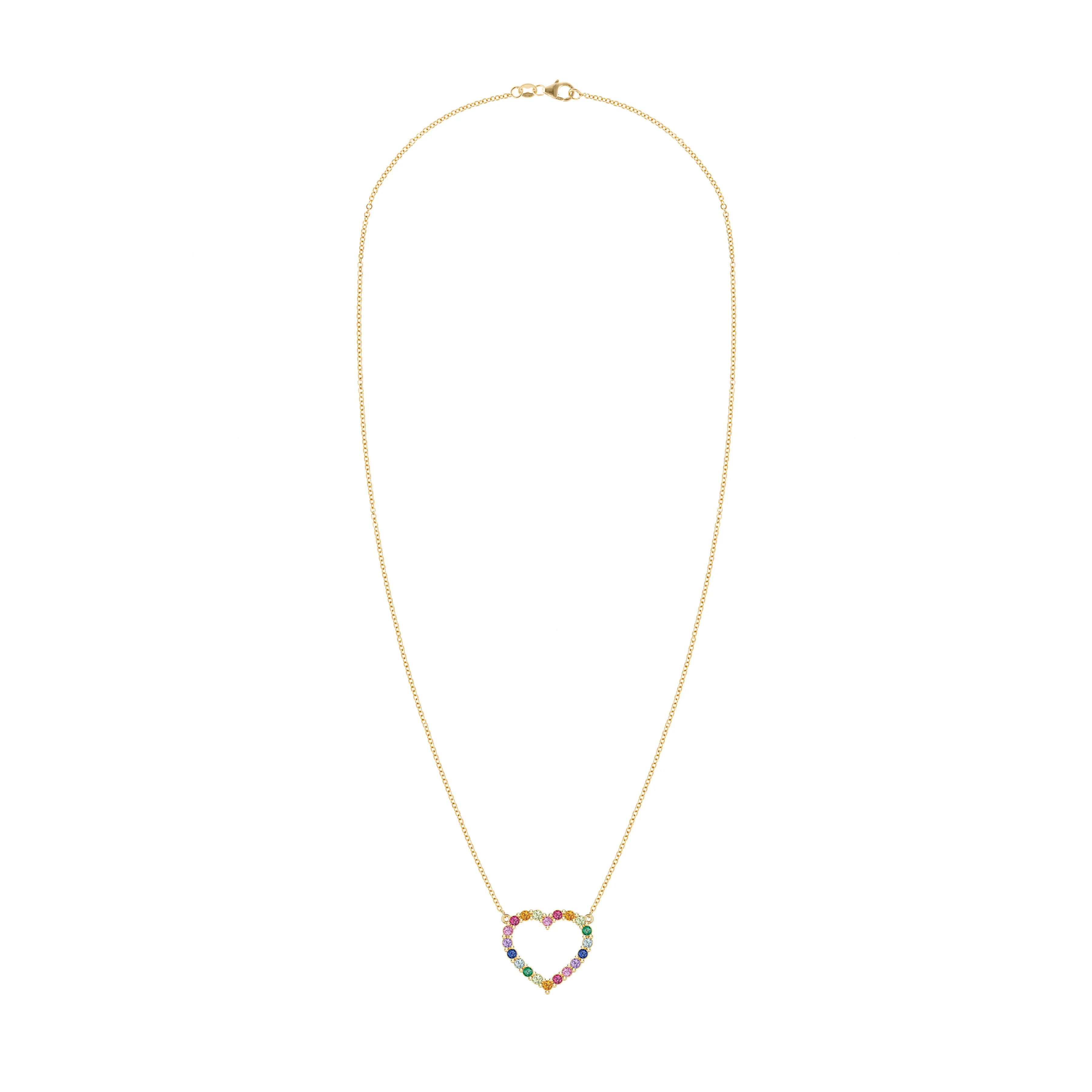 Rainbow Rosecliff Heart Necklace in 14k Gold sold by Haverhill product image thumbnail 4
