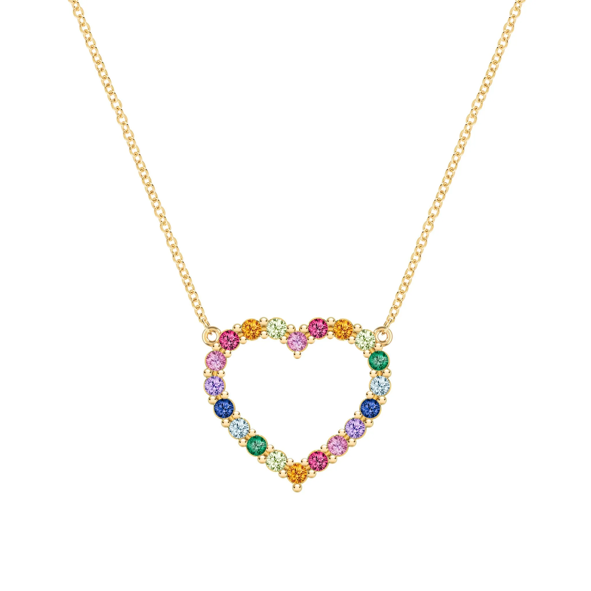 Rainbow Rosecliff Heart Necklace in 14k Gold sold by Haverhill