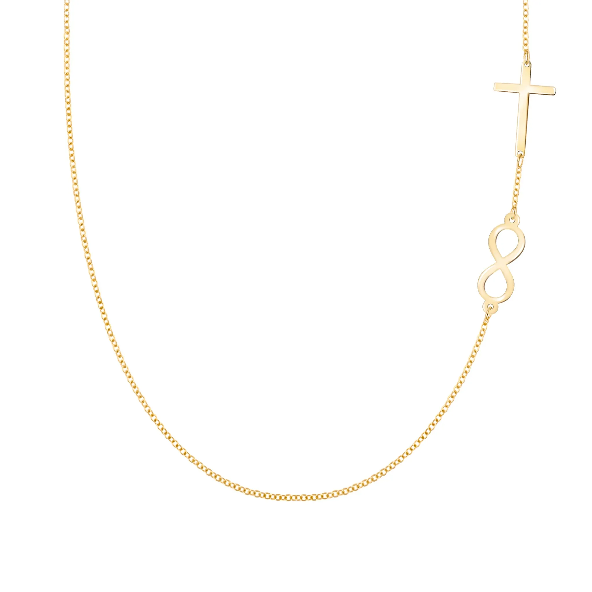 Infinity & Cross Necklace in 14k Gold sold by Haverhill