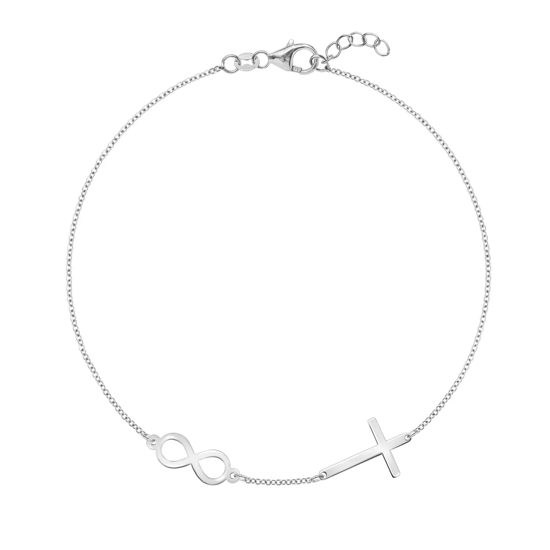 Infinity & Cross Bracelet in 14k Gold sold by Haverhill product image thumbnail 4