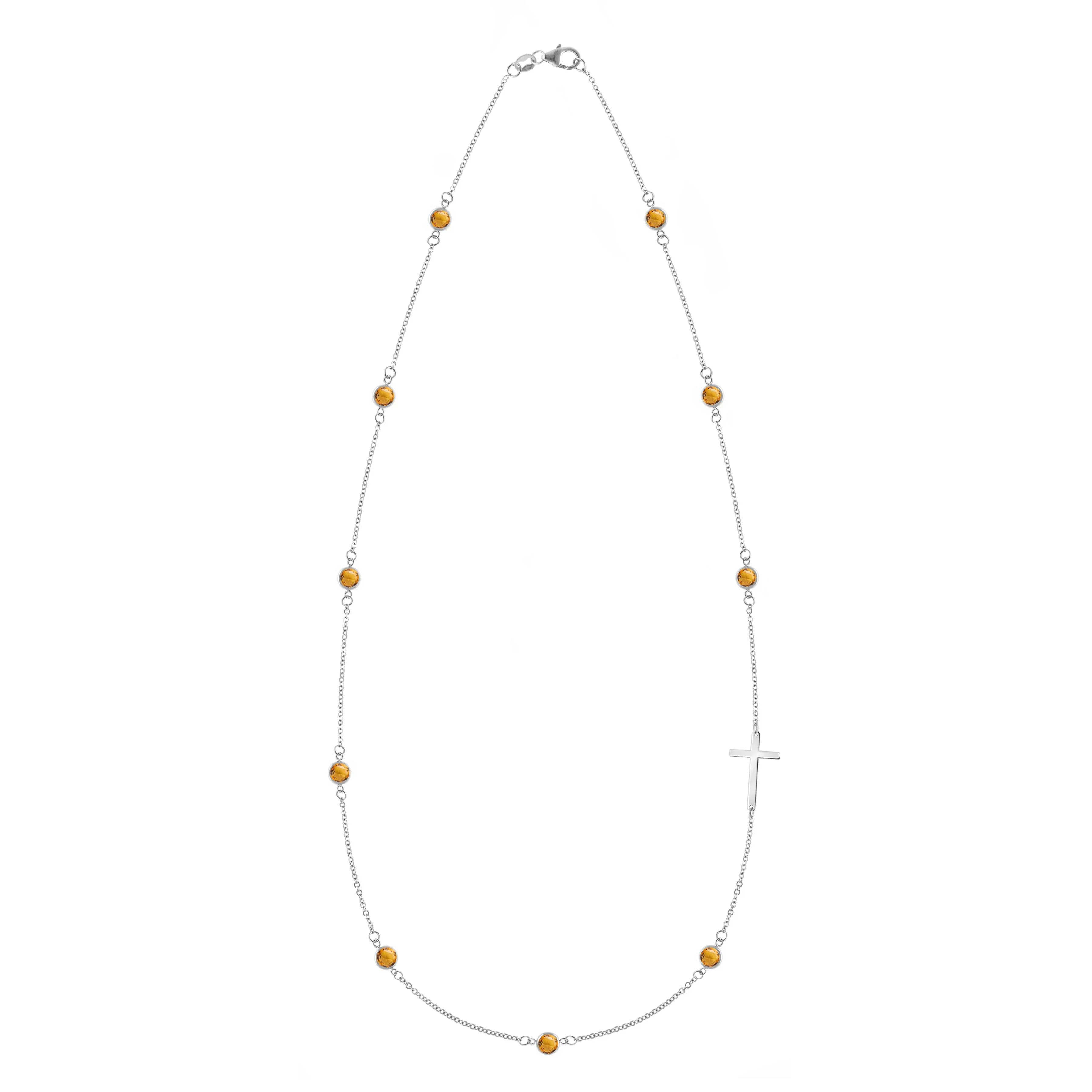 Bayberry Citrine Birthstone Cross Necklace in 14k Gold (November) sold by Haverhill product image thumbnail 5