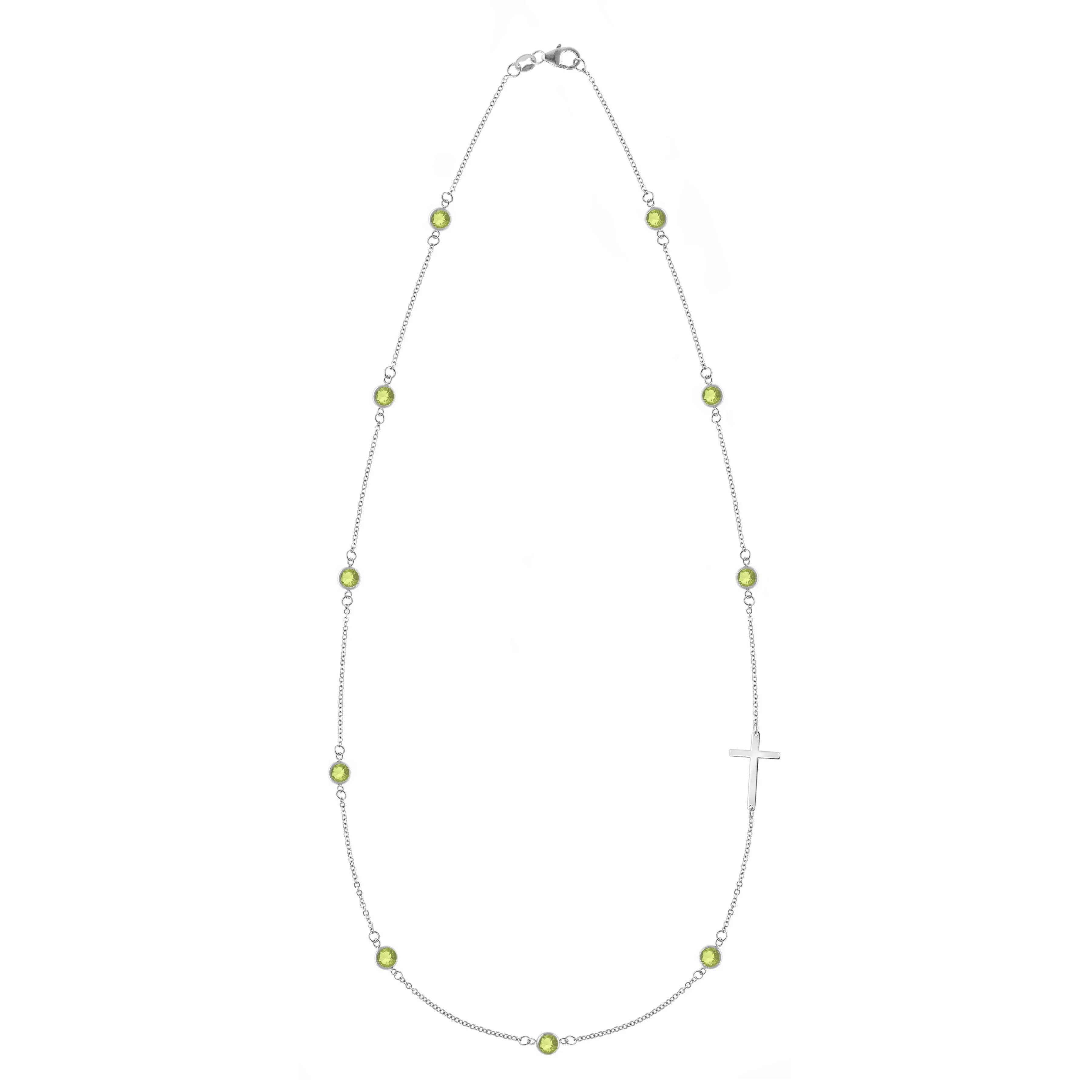 Bayberry Peridot Birthstone Cross Necklace in 14k Gold (August) sold by Haverhill product image thumbnail 5