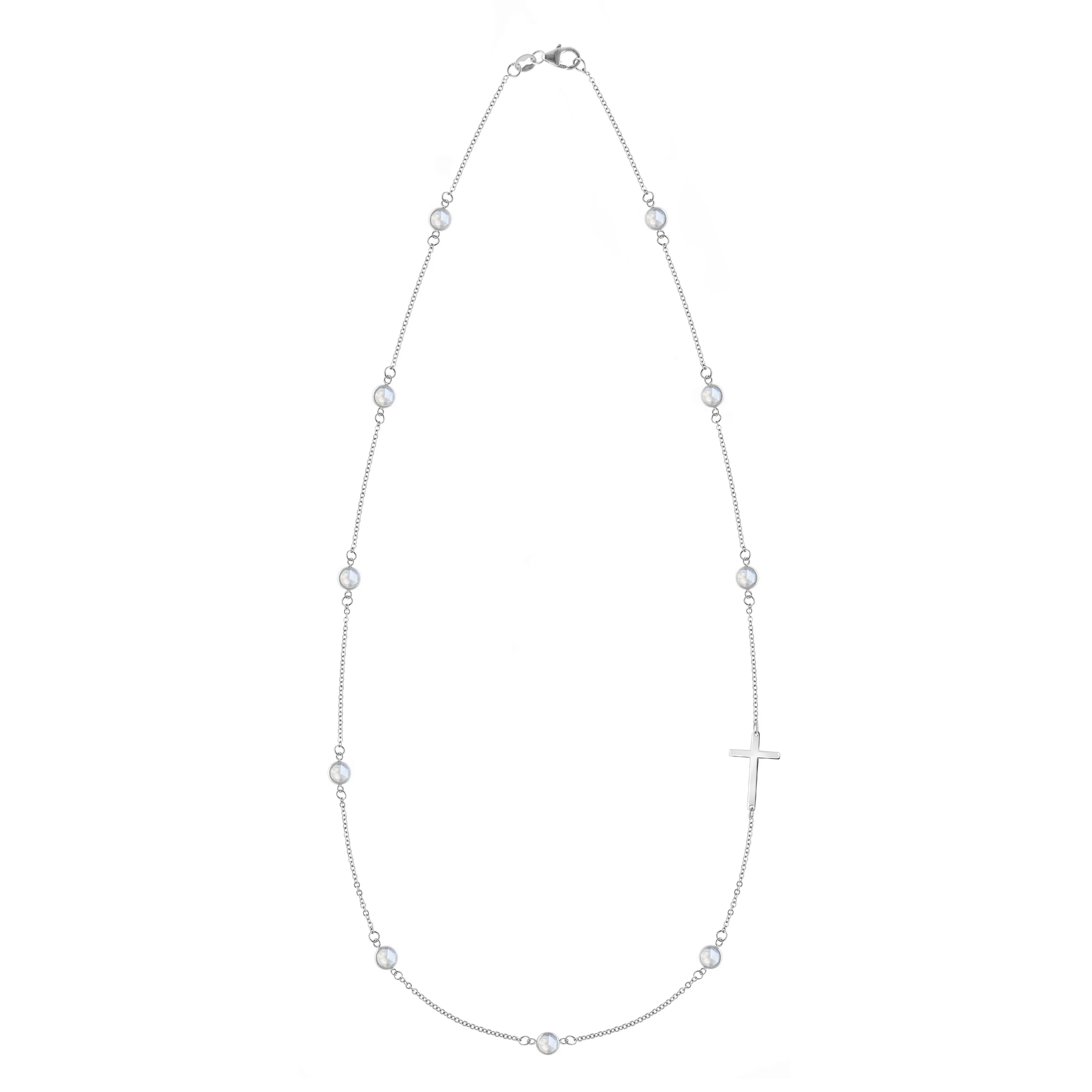 Bayberry Moonstone Birthstone Cross Necklace in 14k Gold (June) sold by Haverhill product image thumbnail 5