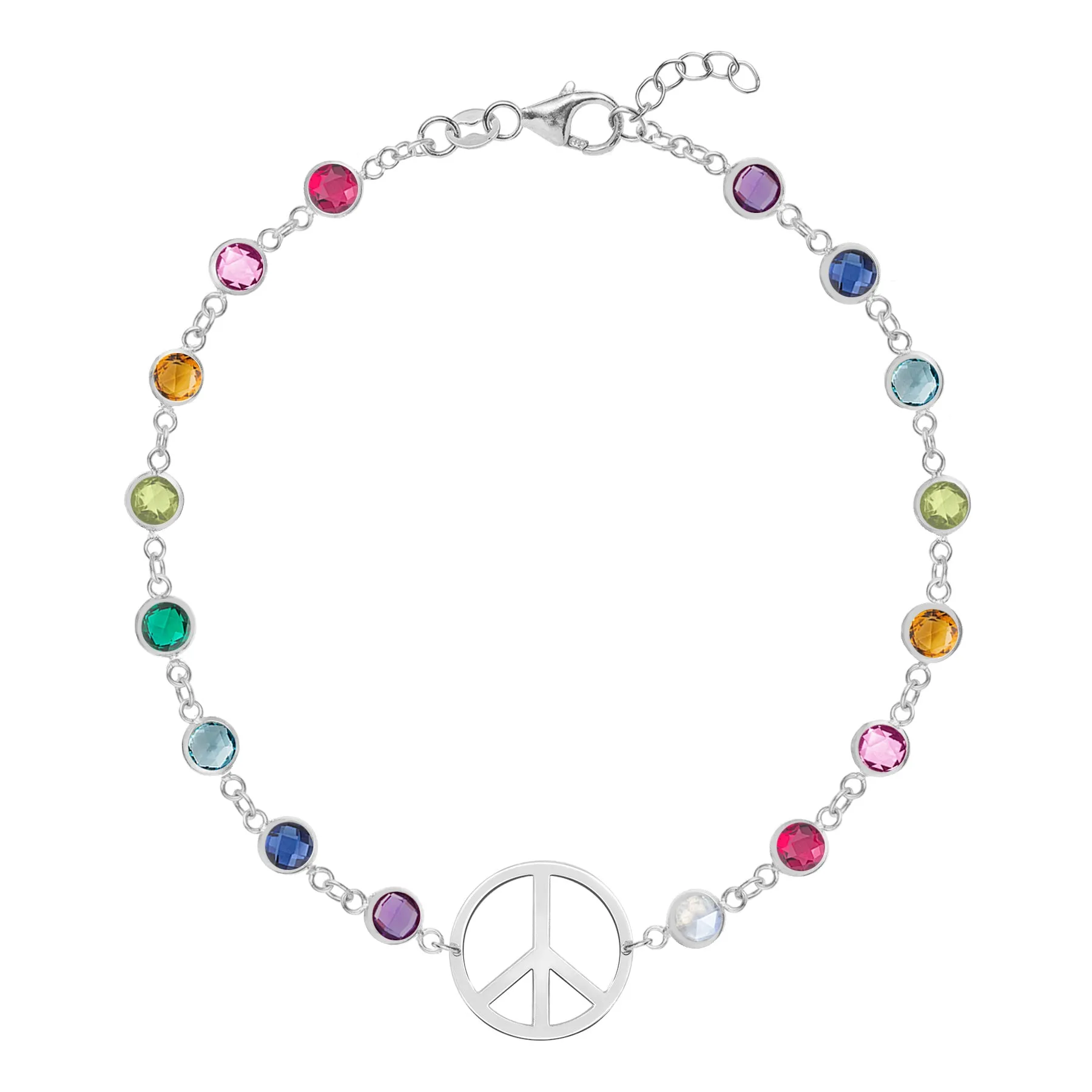 Rainbow Large Peace Sign Newport Bracelet in 14k Gold sold by Haverhill product image thumbnail 3