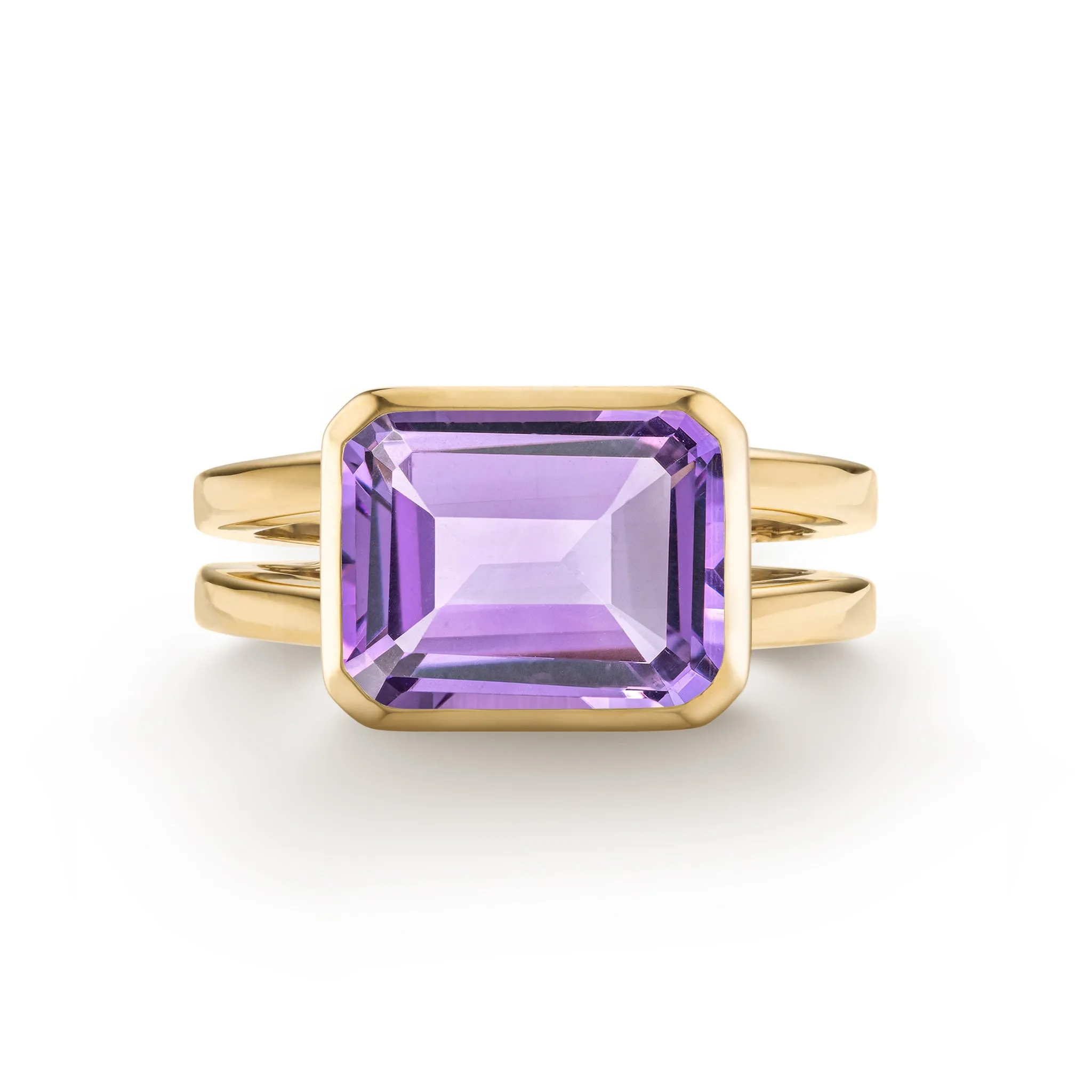 Warren Horizontal Amethyst Ring in 14k Gold (February) sold by Haverhill