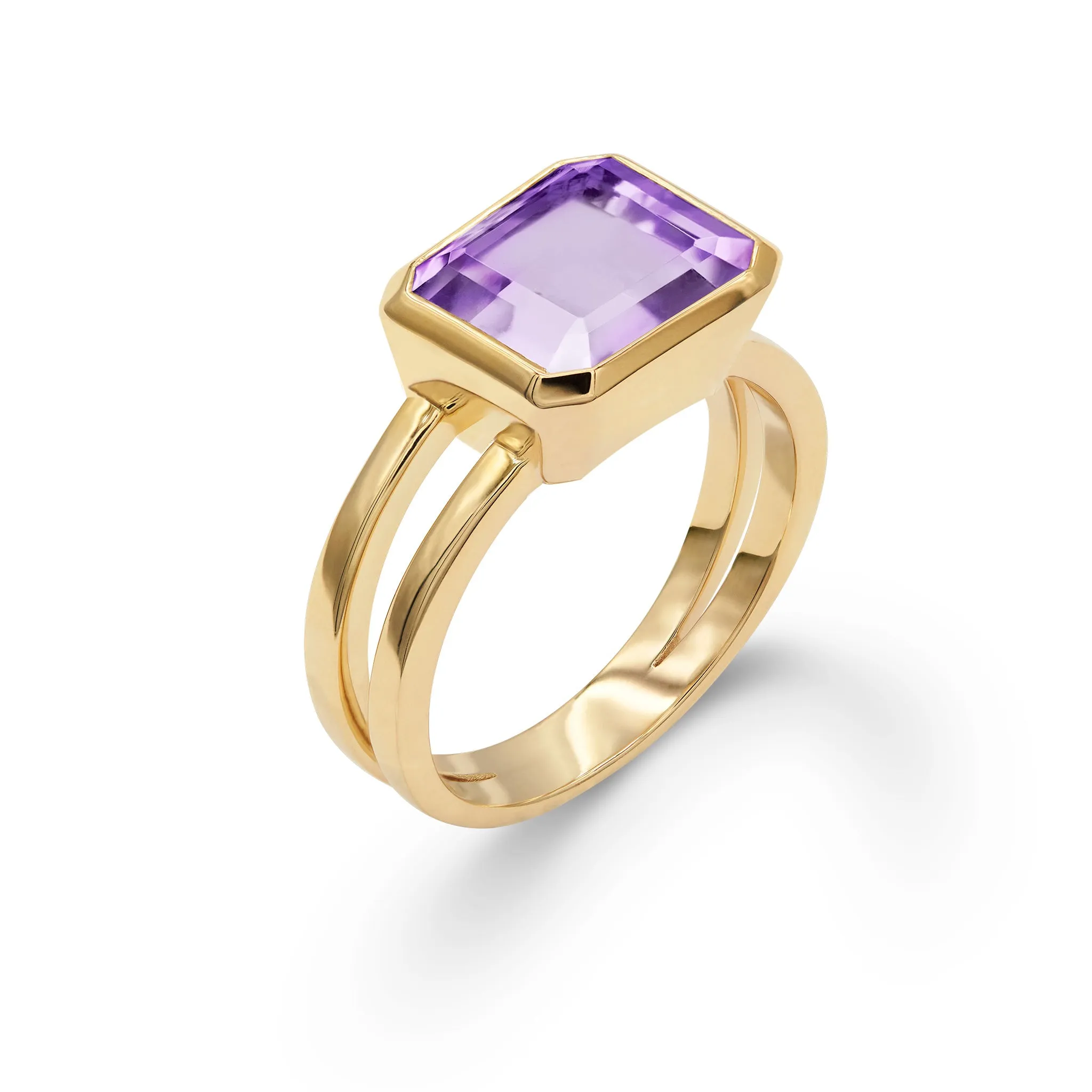 Warren Horizontal Amethyst Ring in 14k Gold (February) sold by Haverhill product image thumbnail 5