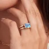 Warren Horizontal Nantucket Blue Topaz Ring in 14k Gold (December) sold by Haverhill