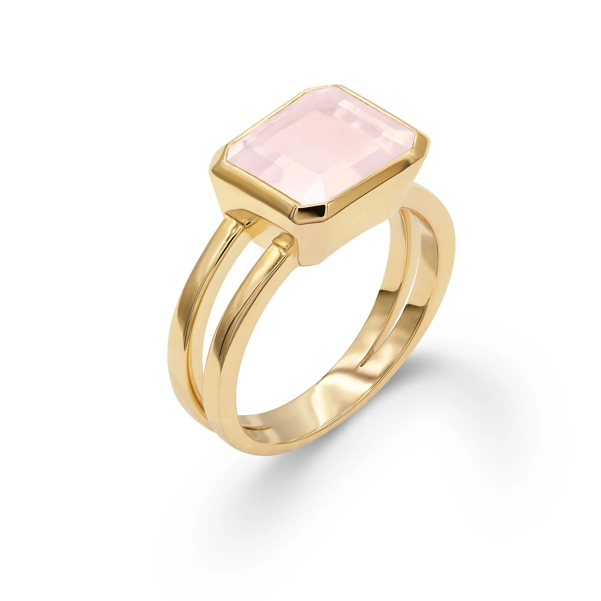 Warren Horizontal Rose Quartz Ring in 14k Gold (October) sold by Haverhill product image thumbnail 5