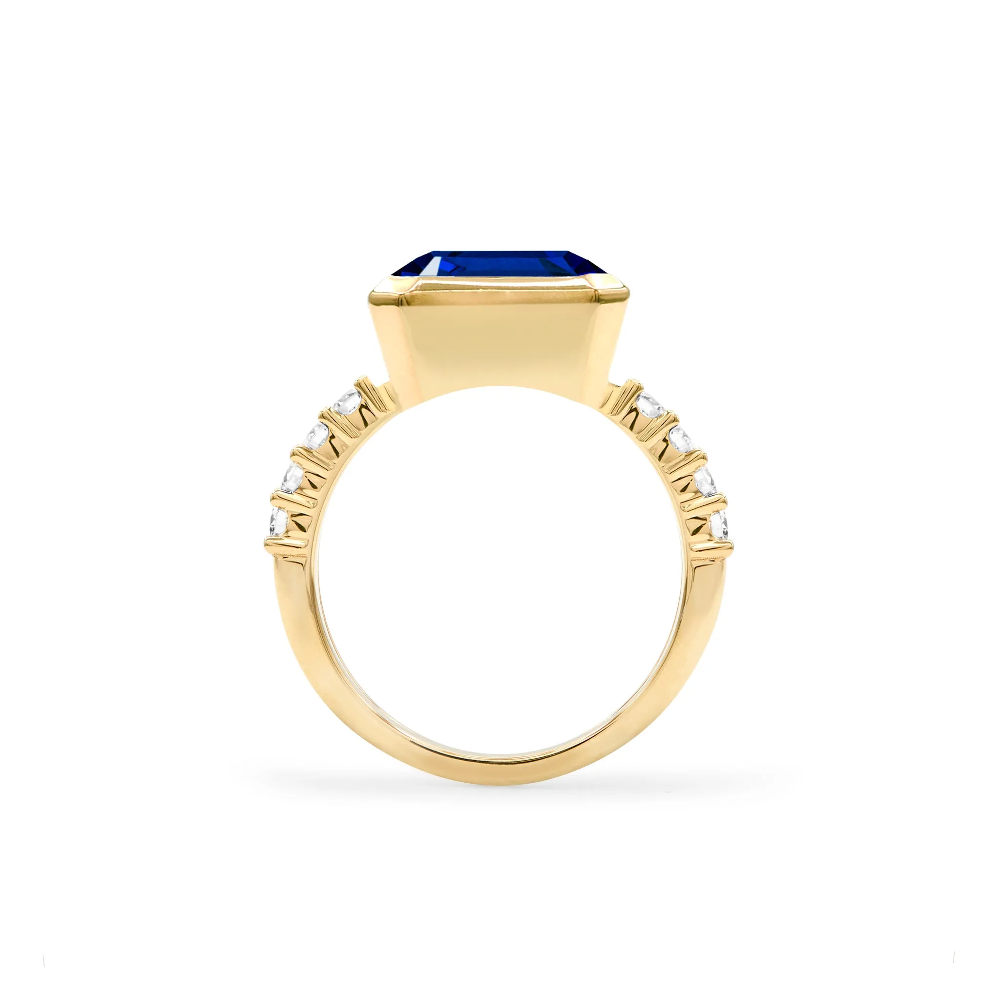 Warren Horizontal Sapphire Ring with Diamonds in 14k Gold (September) sold by Haverhill product image thumbnail 4