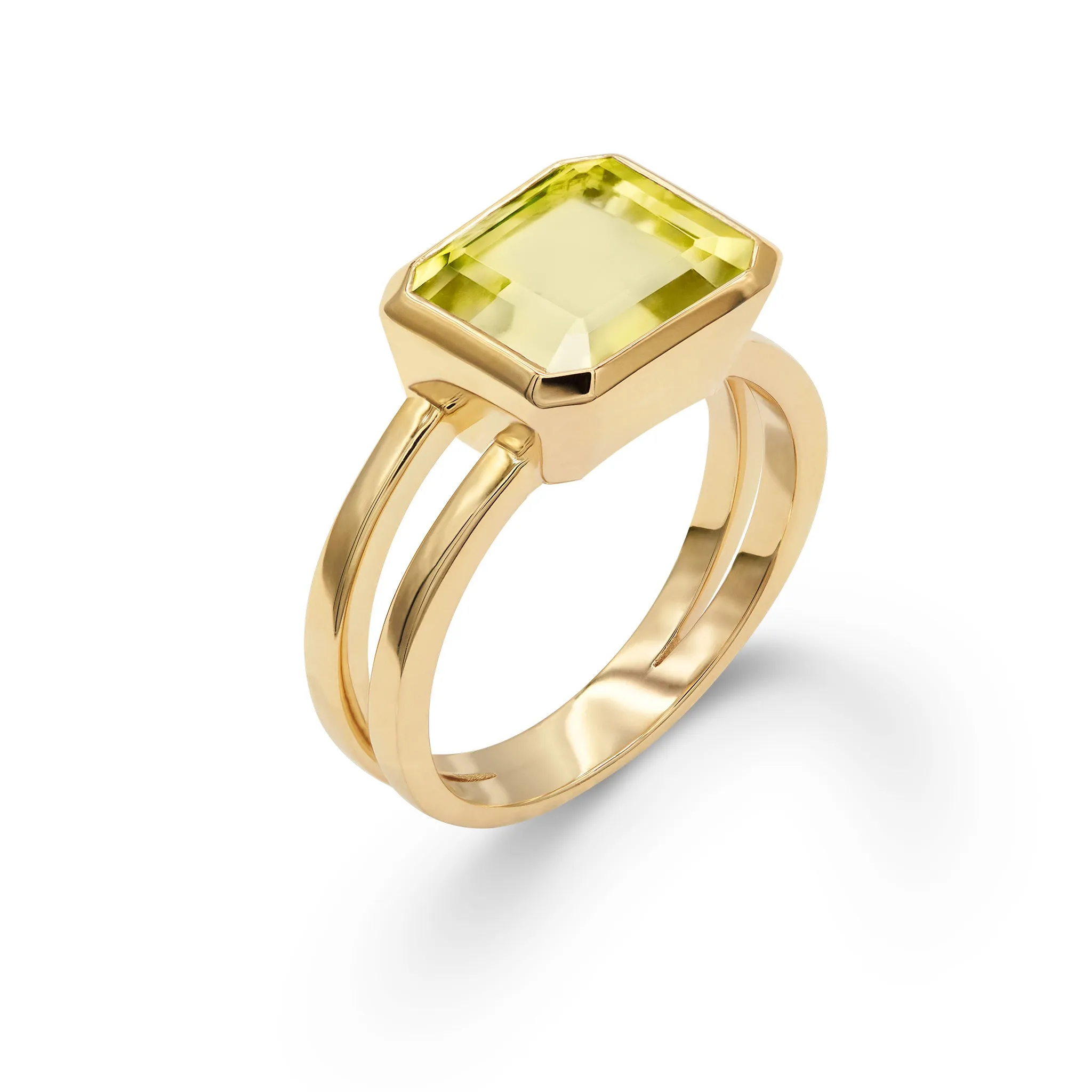 Warren Horizontal Lemon Verbena Quartz Ring in 14k Gold (August) sold by Haverhill product image thumbnail 4