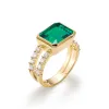 Warren Horizontal Emerald Ring with Diamonds in 14k Gold (May) sold by Haverhill