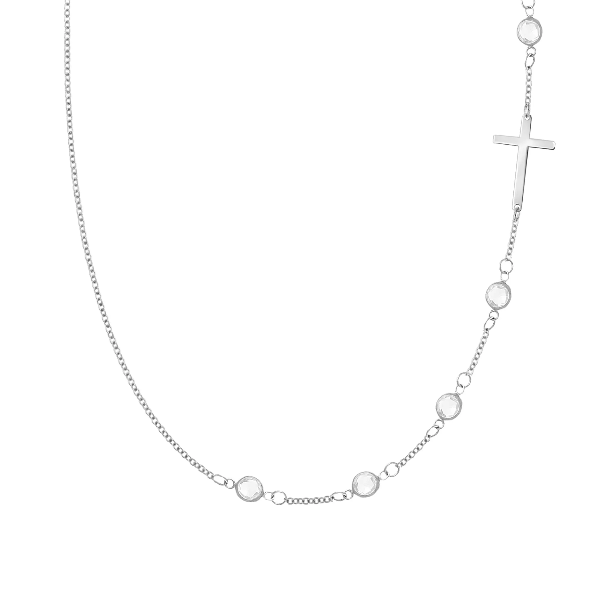 Cross & Petite 5 Birthstone Necklace in 14k Gold sold by Haverhill product image thumbnail 5