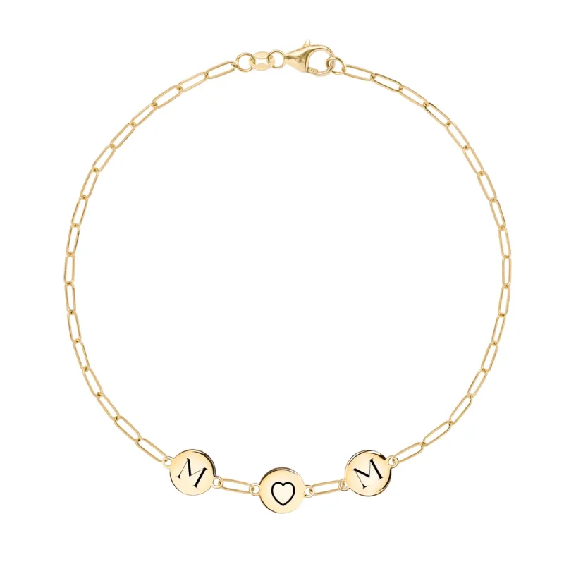 Mom Heart Bracelet on Adelaide Mini in 14k Gold sold by Haverhill