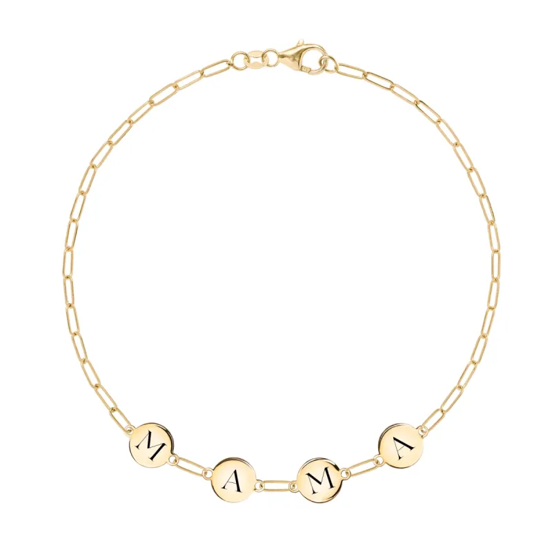 MAMA Adelaide Mini Bracelet in 14k Gold sold by Haverhill