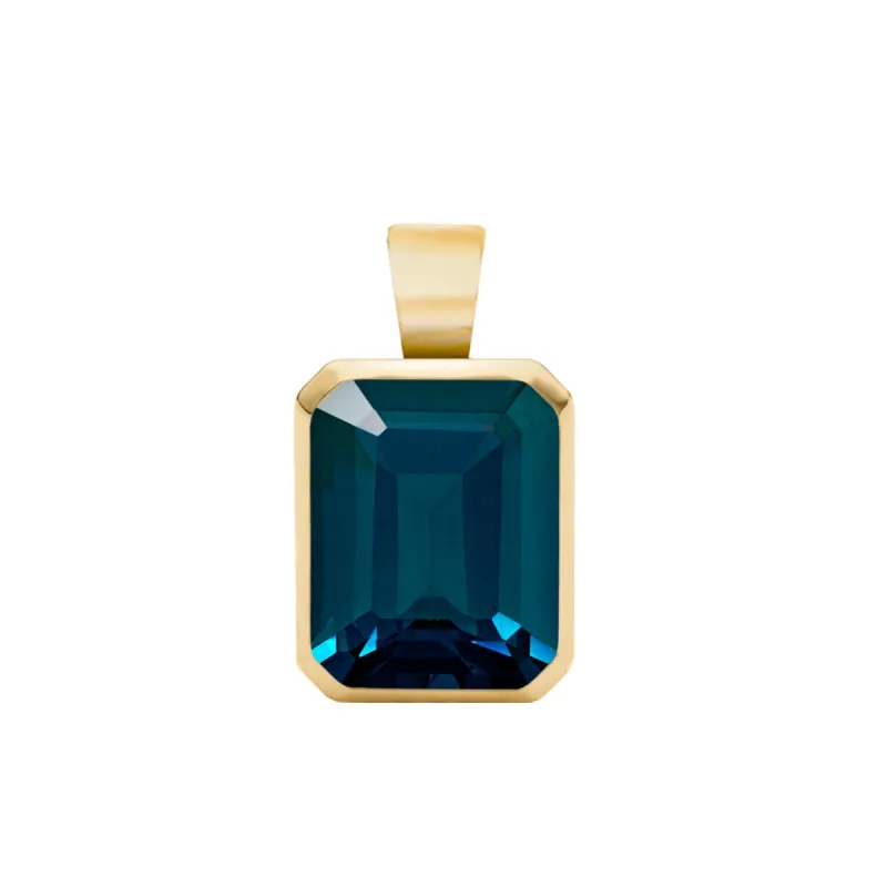 Warren Atlantic Blue Topaz Pendant in 14k Gold (December) sold by Haverhill