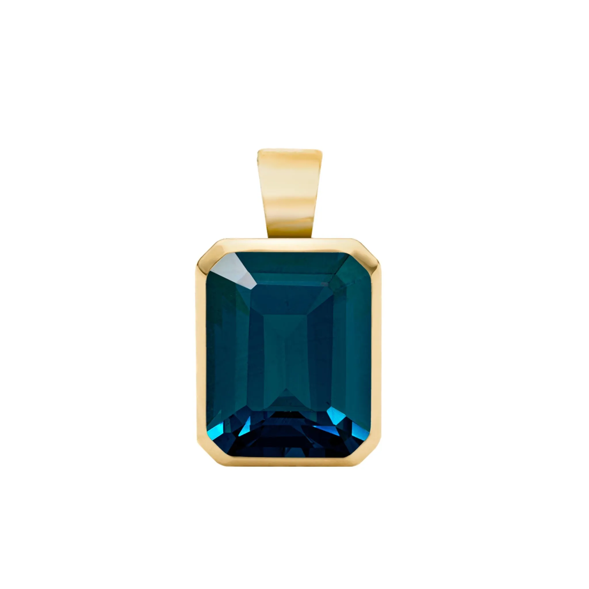 Warren Atlantic Blue Topaz Pendant in 14k Gold (December) sold by Haverhill