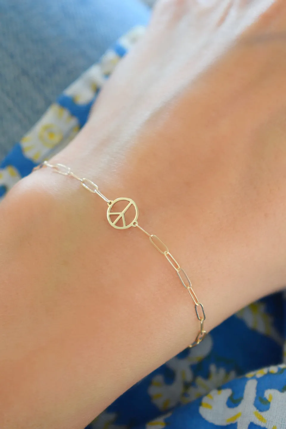 Peace Sign Adelaide Mini Bracelet in 14k Gold sold by Haverhill product image thumbnail 3