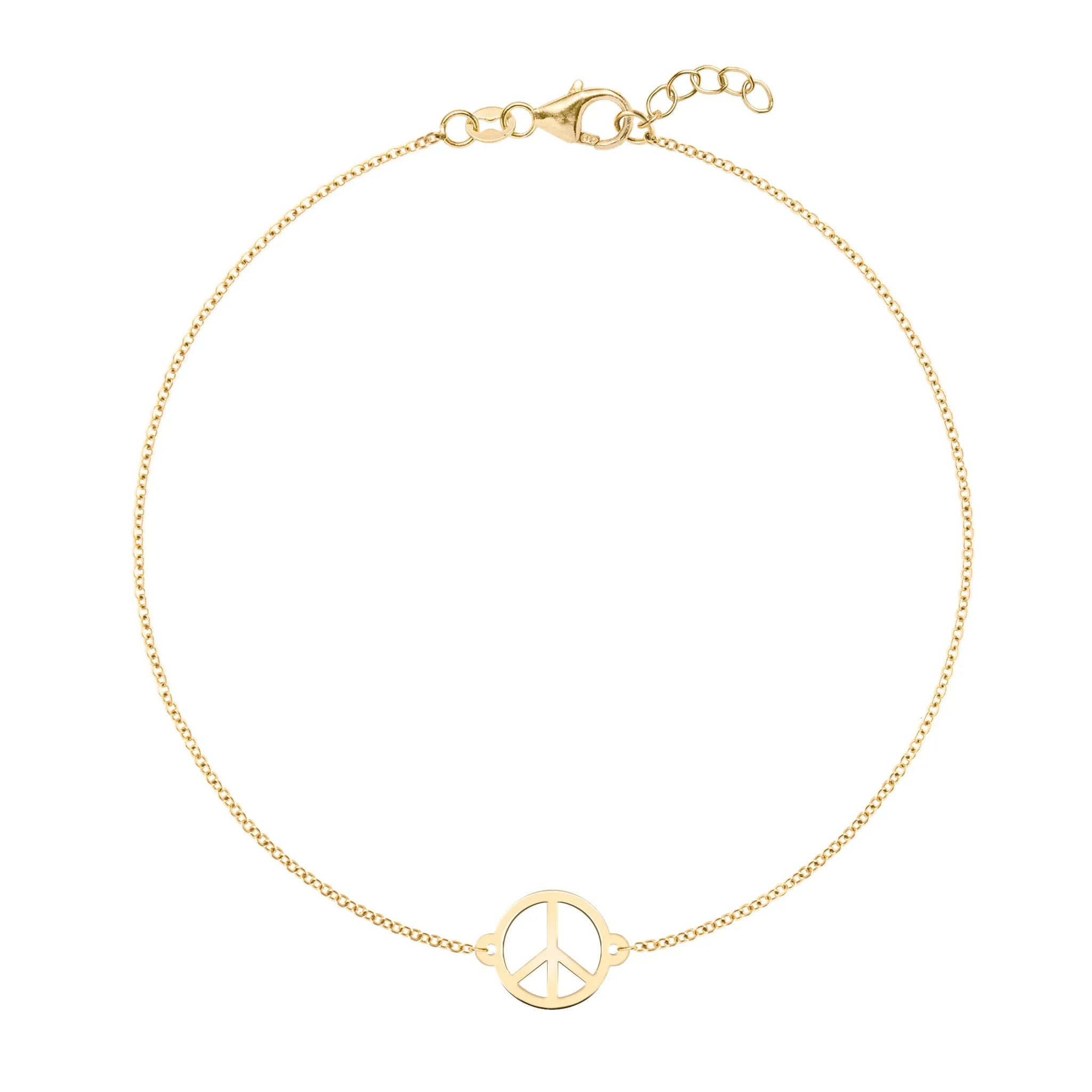 Peace Sign Bracelet in 14k Gold sold by Haverhill