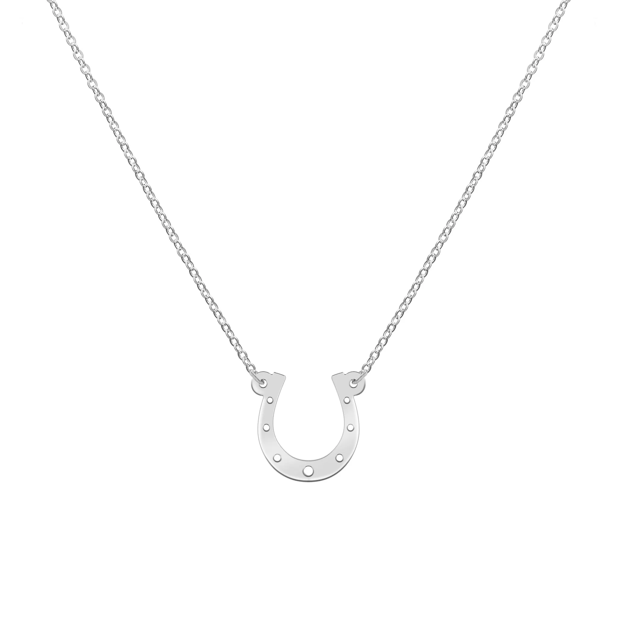 Large Flat Horseshoe Necklace in 14k Gold sold by Haverhill product image thumbnail 5