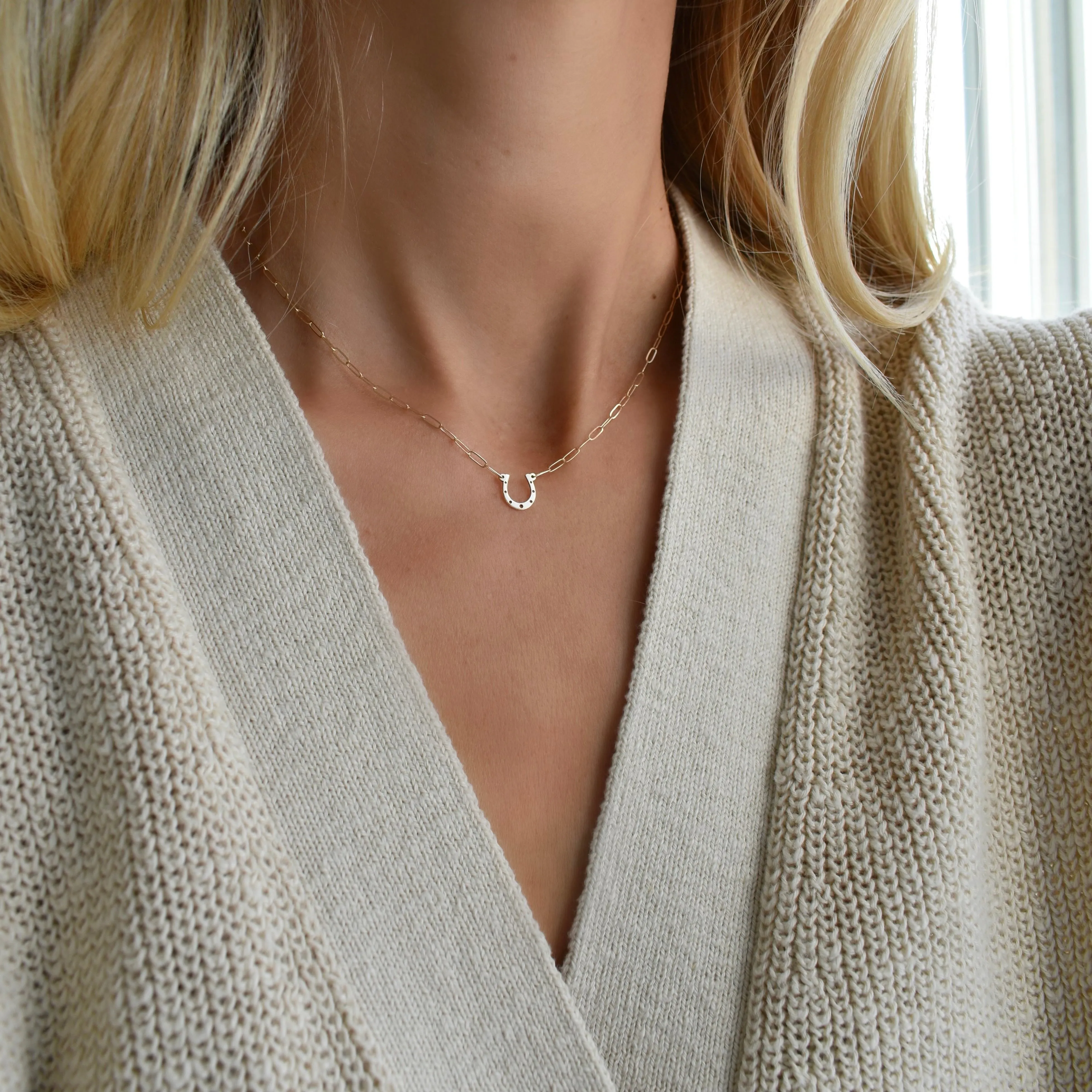 Small Horseshoe Adelaide Mini Necklace in 14k Gold sold by Haverhill product image thumbnail 2