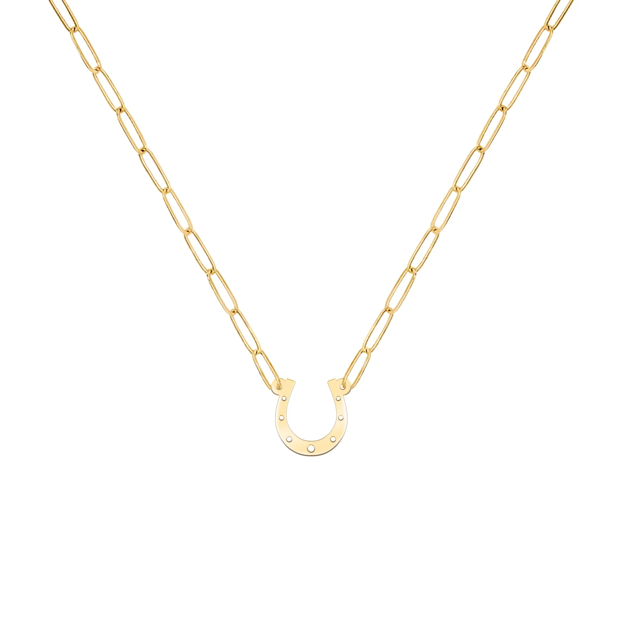 Small Horseshoe Adelaide Mini Necklace in 14k Gold sold by Haverhill