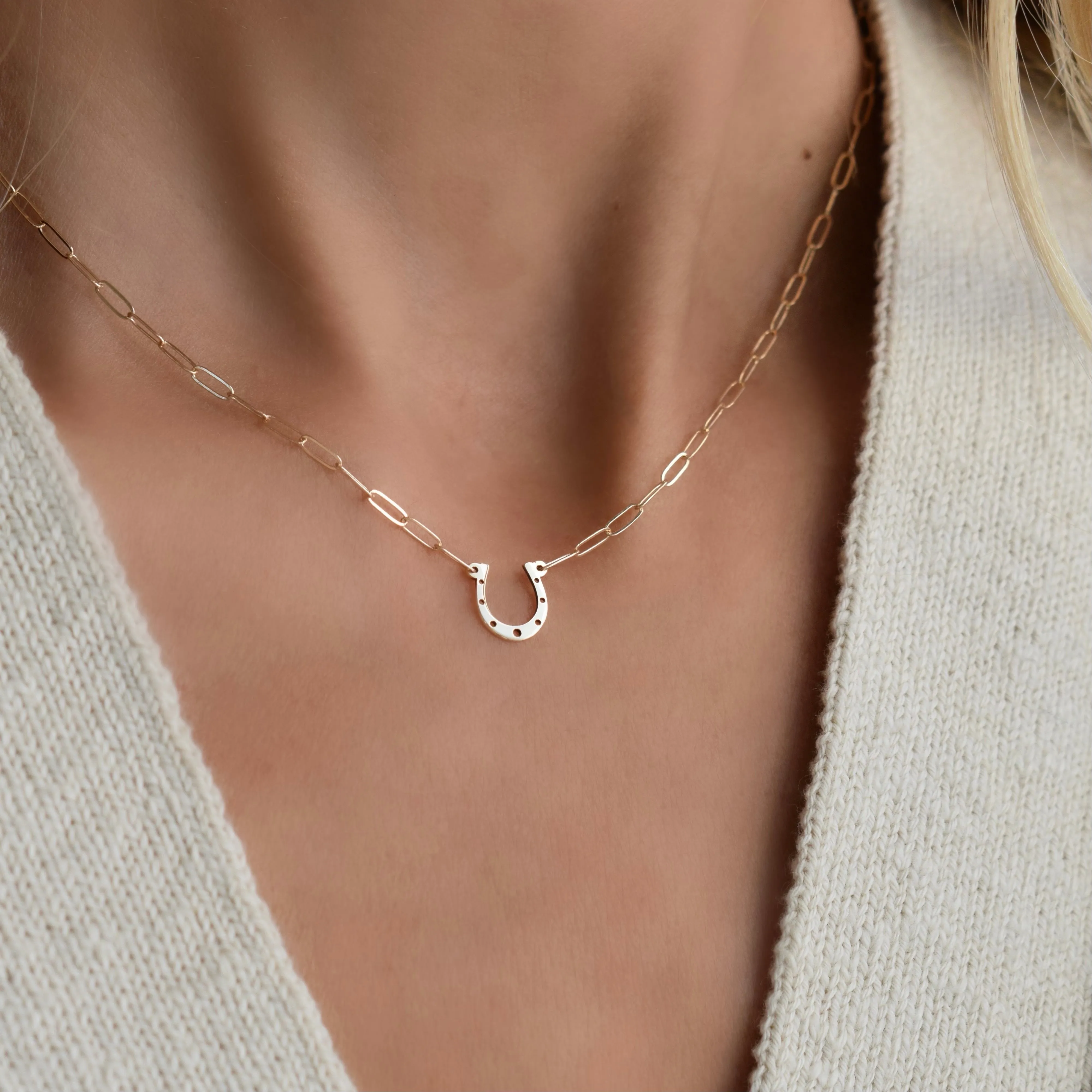 Small Horseshoe Adelaide Mini Necklace in 14k Gold sold by Haverhill product image thumbnail 3