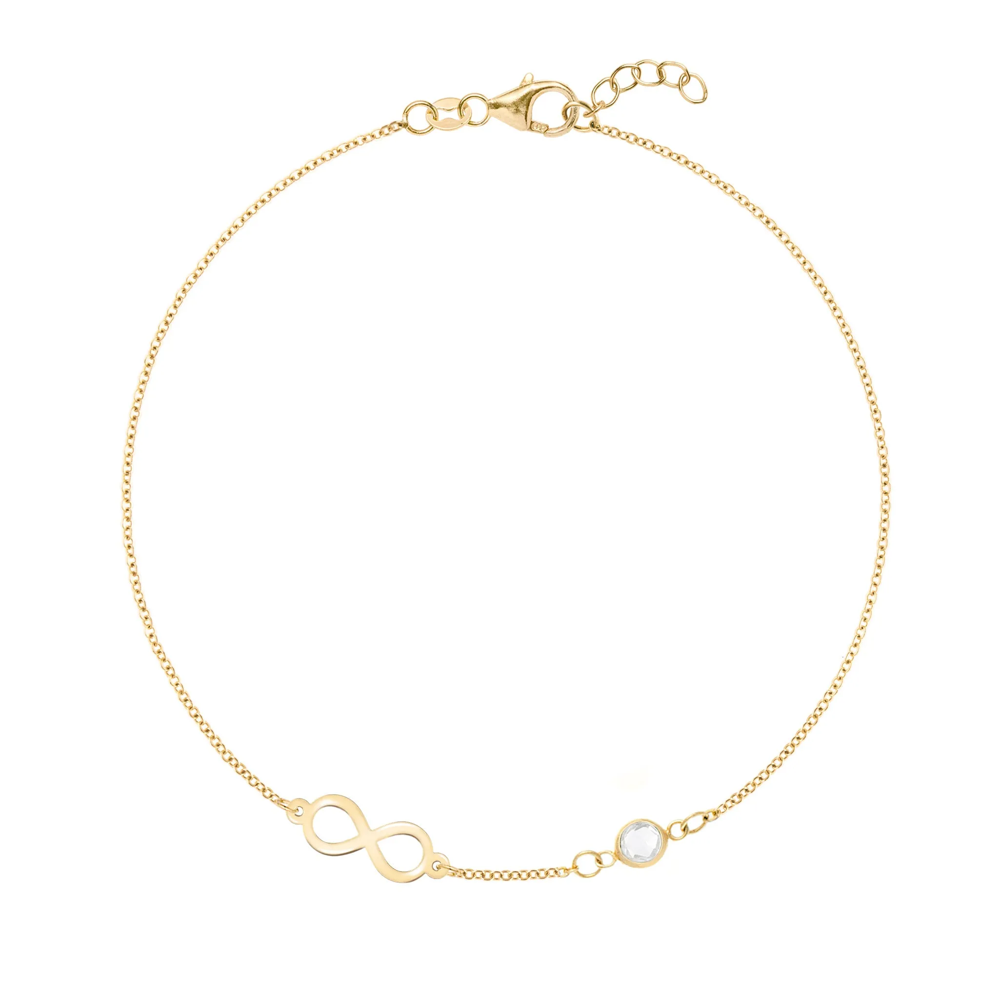 Infinity & Petite 1 Birthstone Bracelet in 14k Gold sold by Haverhill