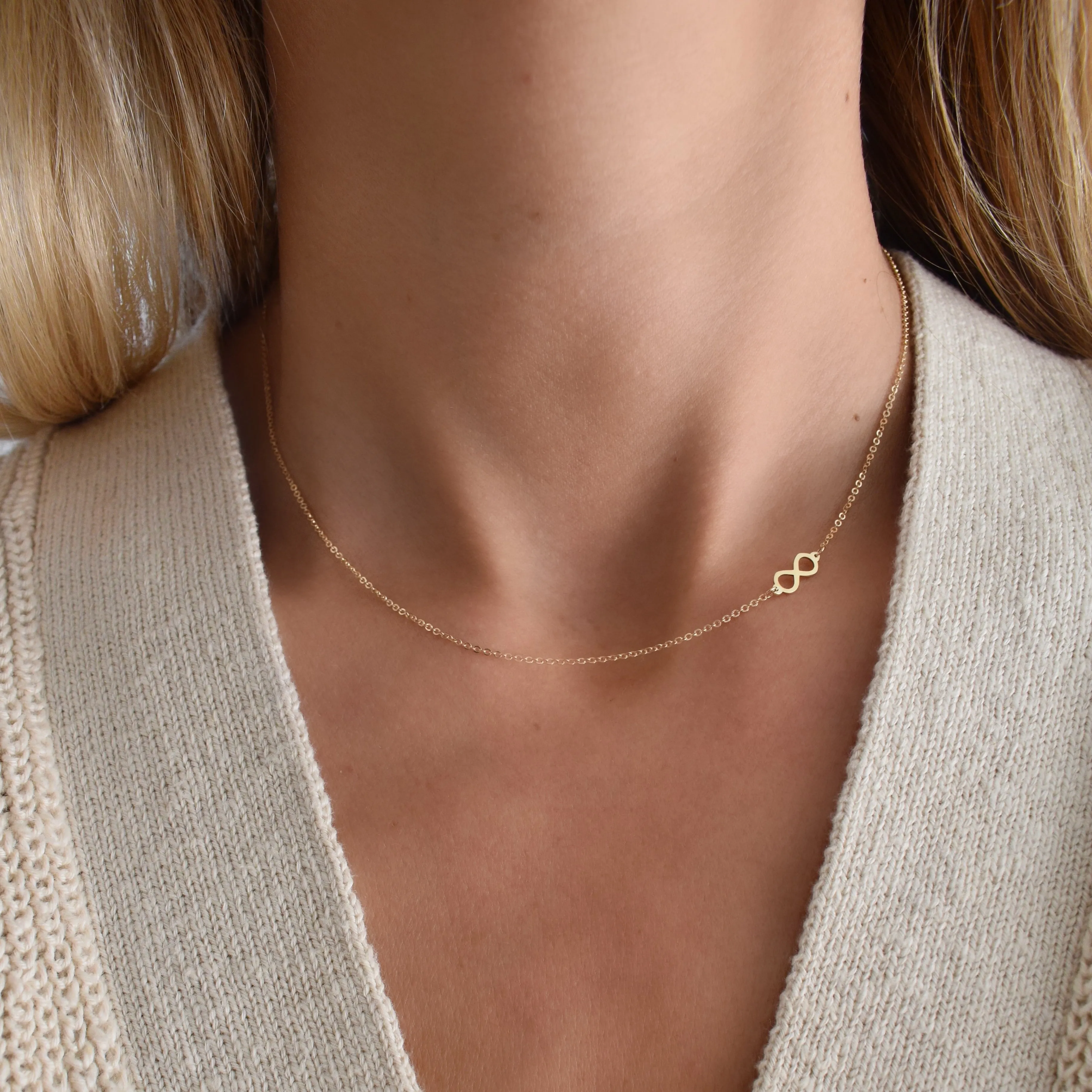 Infinity Necklace in 14k Gold sold by Haverhill product image thumbnail 3