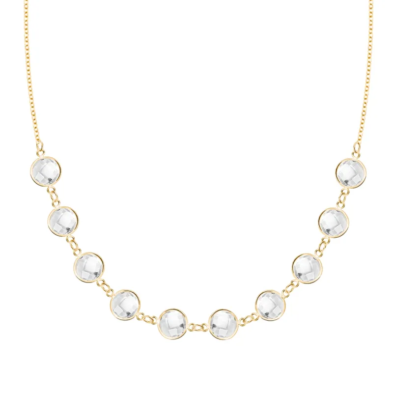 Grand 10 Connected Birthstone Necklace in 14k Gold sold by Haverhill