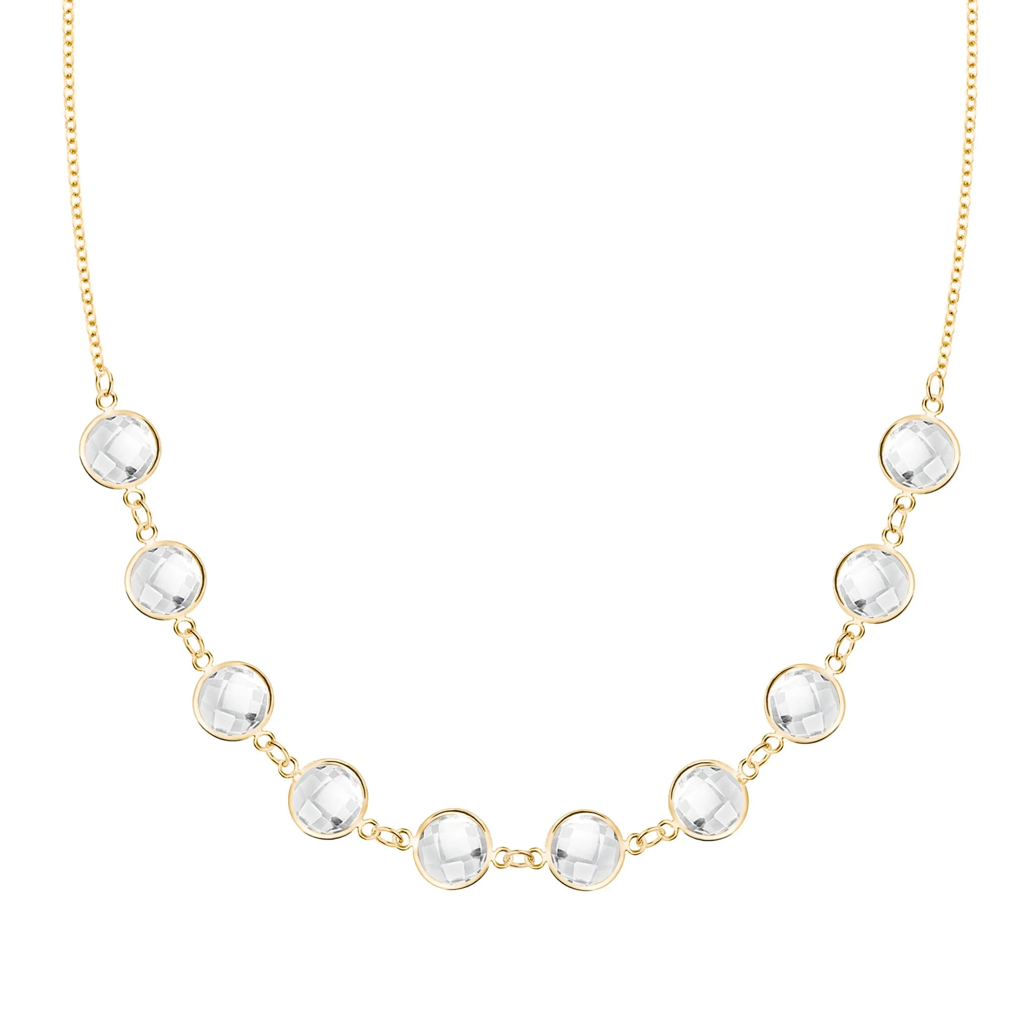 Grand 10 Connected Birthstone Necklace in 14k Gold sold by Haverhill