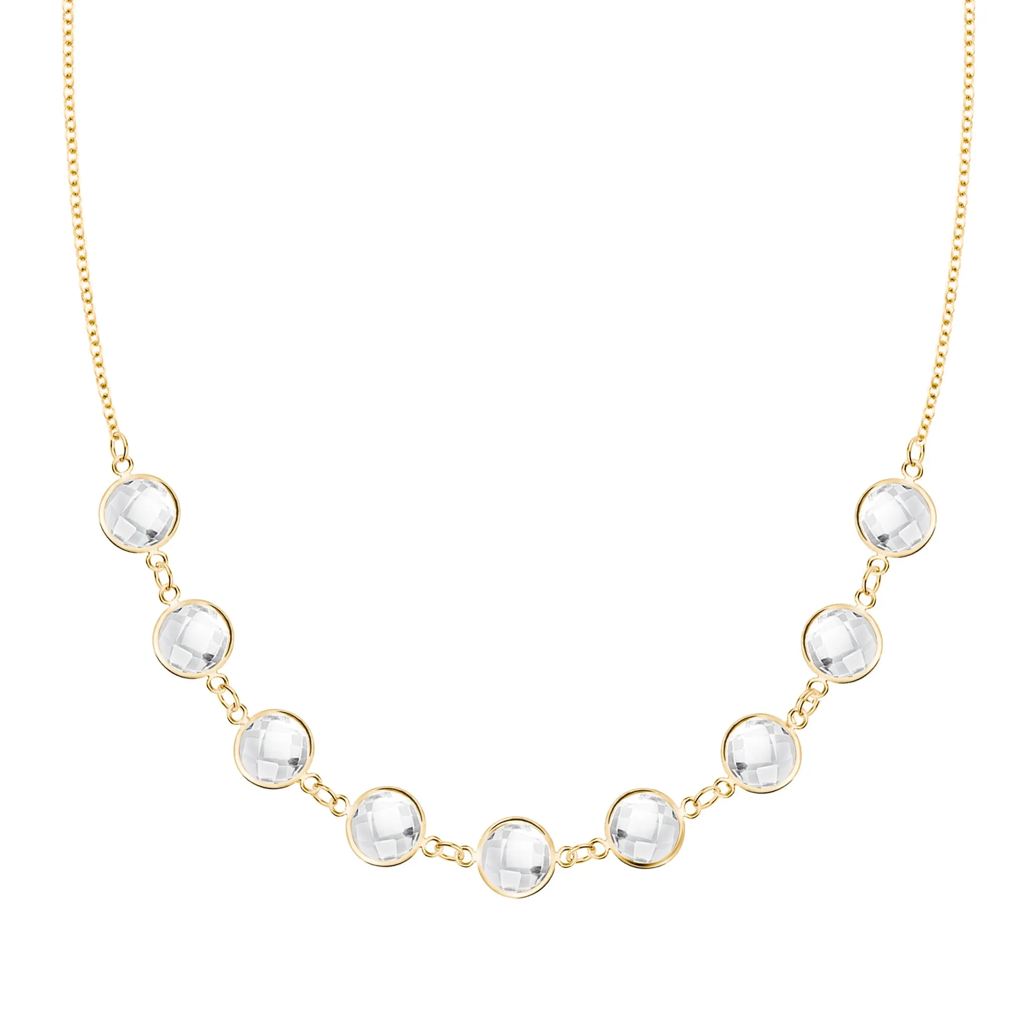 Grand 9 Connected Birthstone Necklace in 14k Gold sold by Haverhill