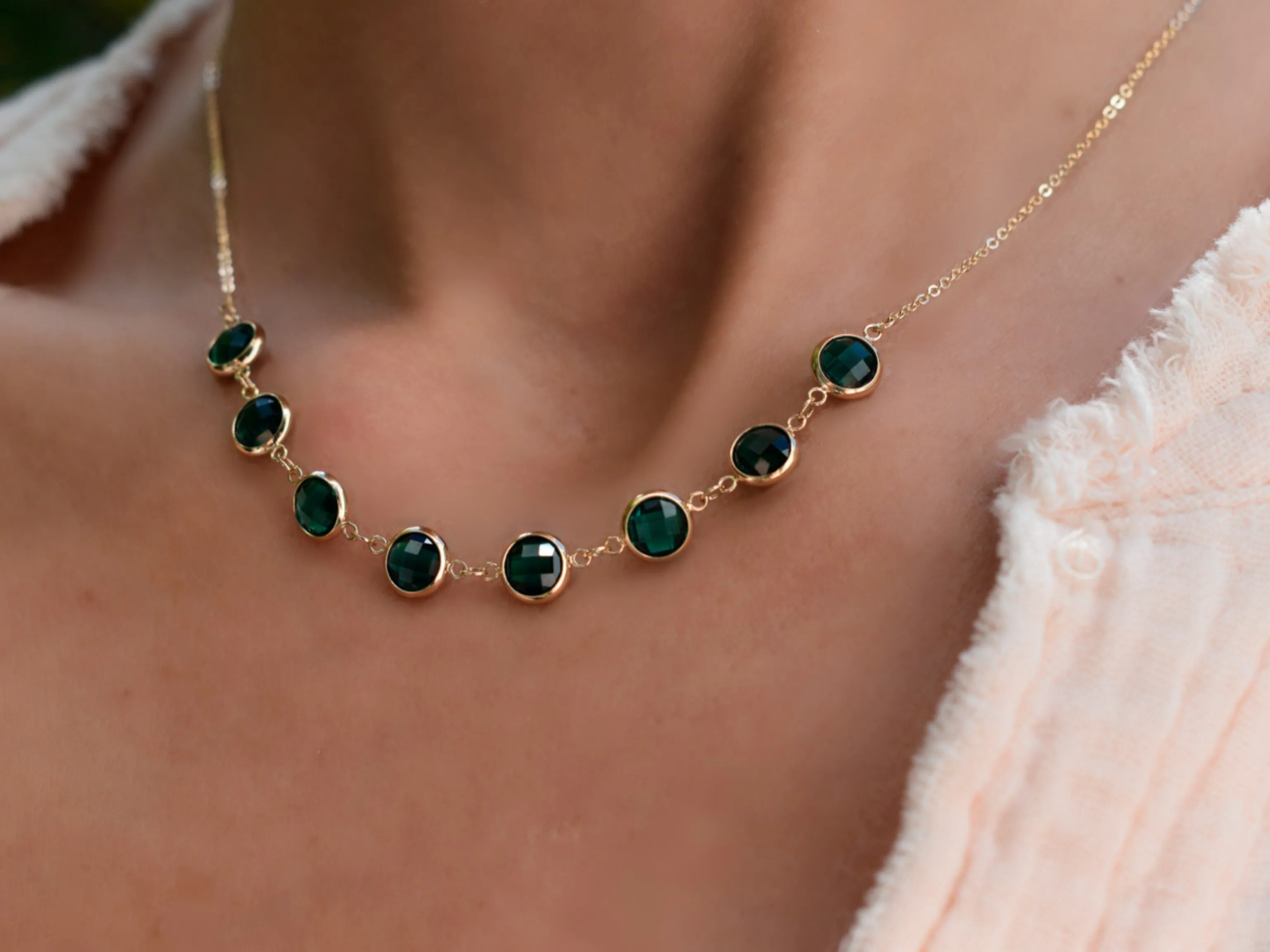 Grand 8 Connected Birthstone Necklace in 14k Gold sold by Haverhill product image thumbnail 3