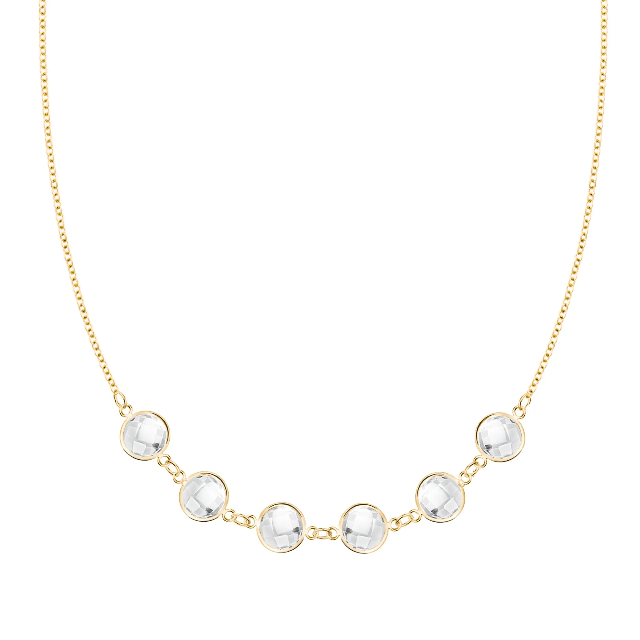 Grand 6 Connected Birthstone Necklace in 14k Gold sold by Haverhill