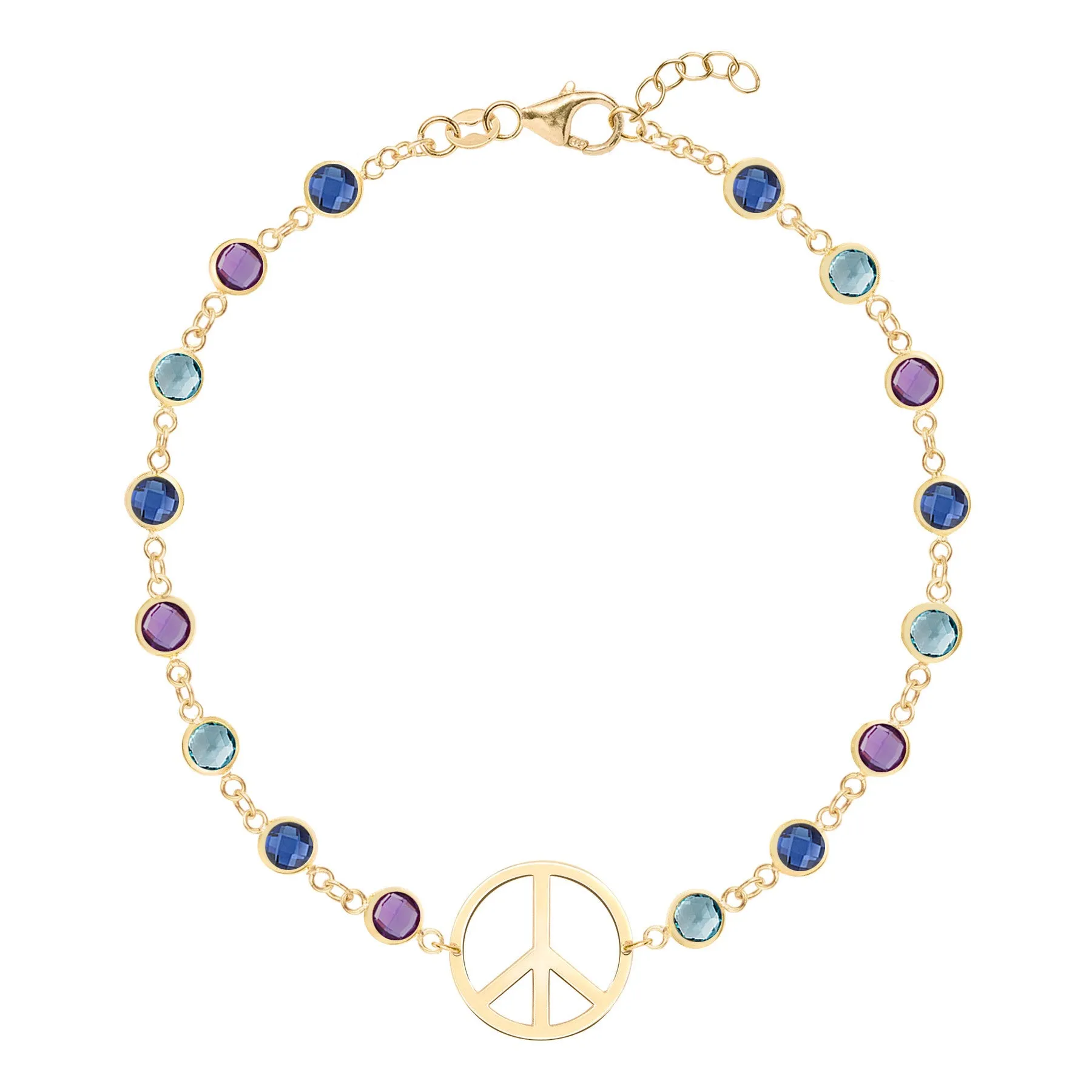 Hope Large Peace Sign Newport Bracelet in 14k Gold sold by Haverhill