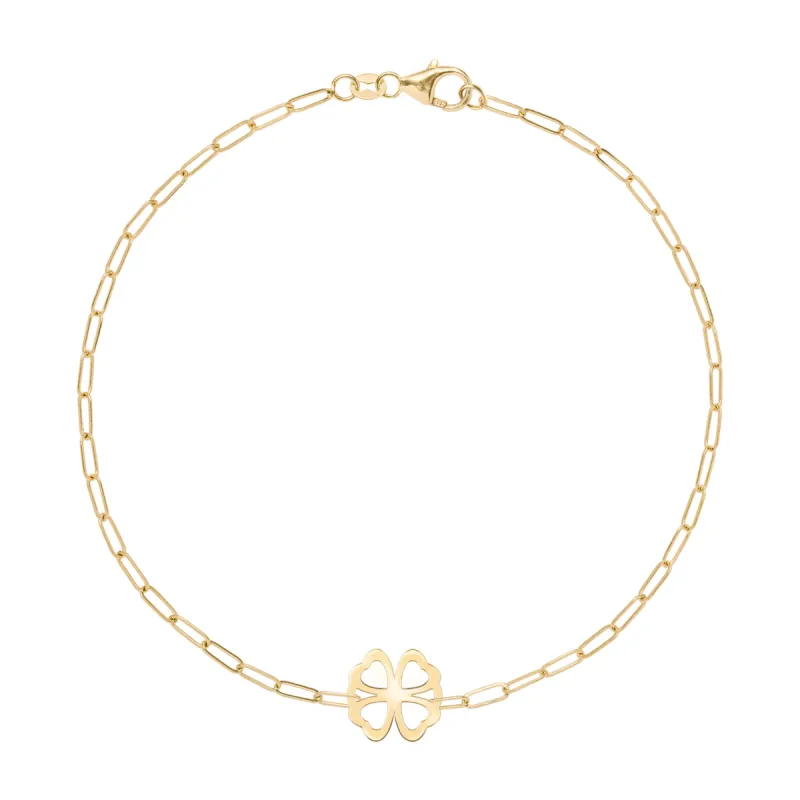 Clover Adelaide Mini Bracelet in 14k Gold sold by Haverhill