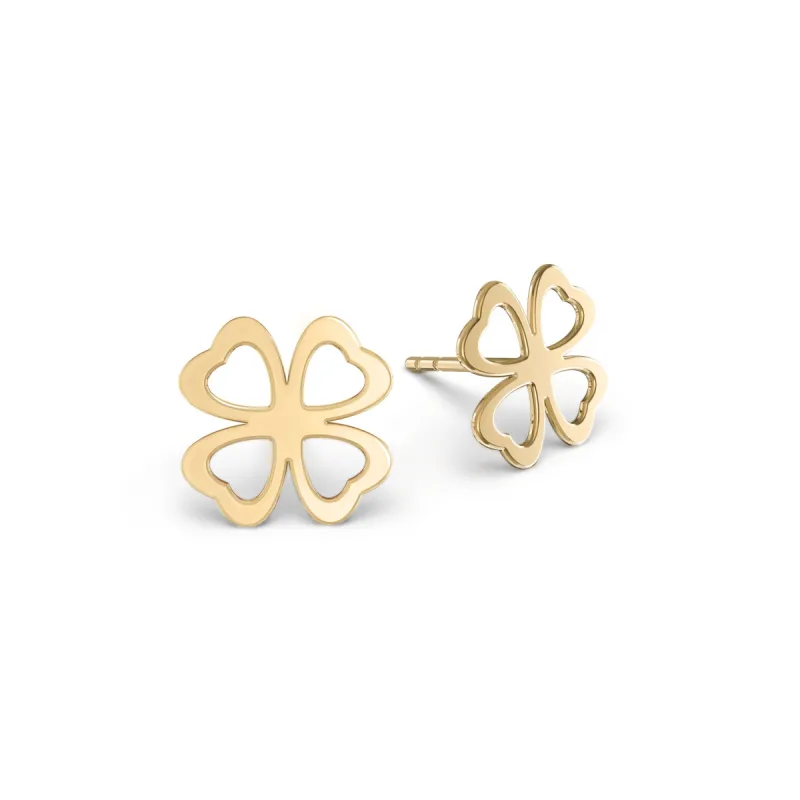Clover Stud Earrings in 14k Gold sold by Haverhill