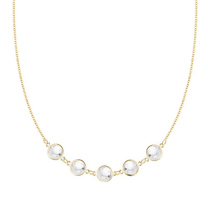 Grand 5 Connected Birthstone Necklace in 14k Gold sold by Haverhill