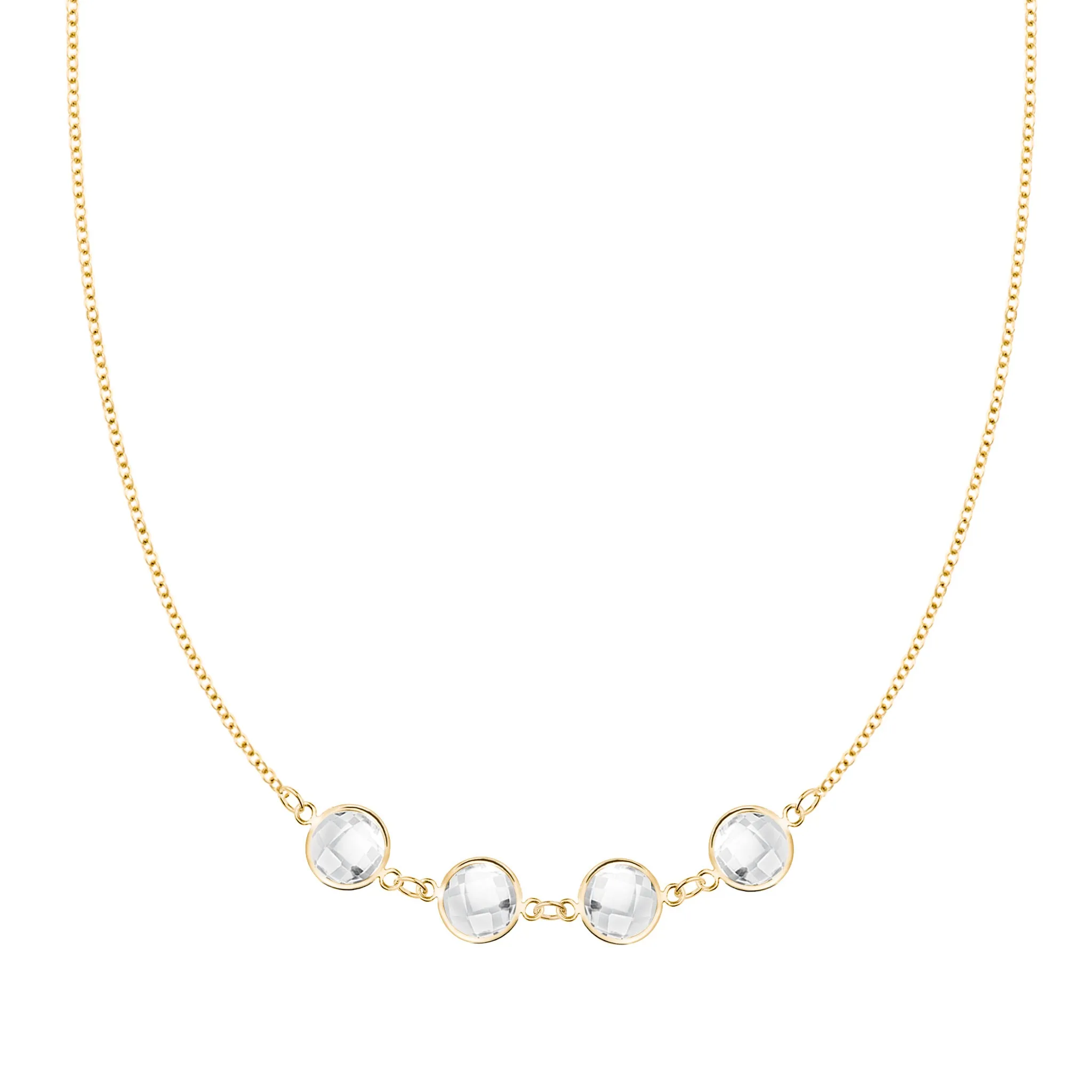 Grand 4 Connected Birthstone Necklace in 14k Gold sold by Haverhill