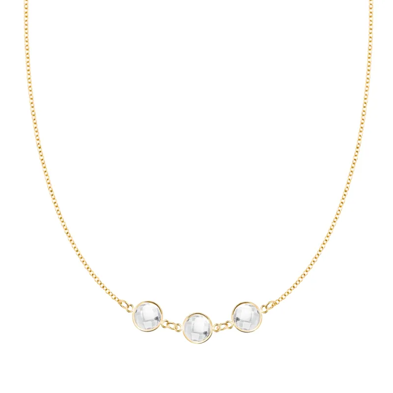 Grand 3 Connected Birthstone Necklace in 14k Gold sold by Haverhill