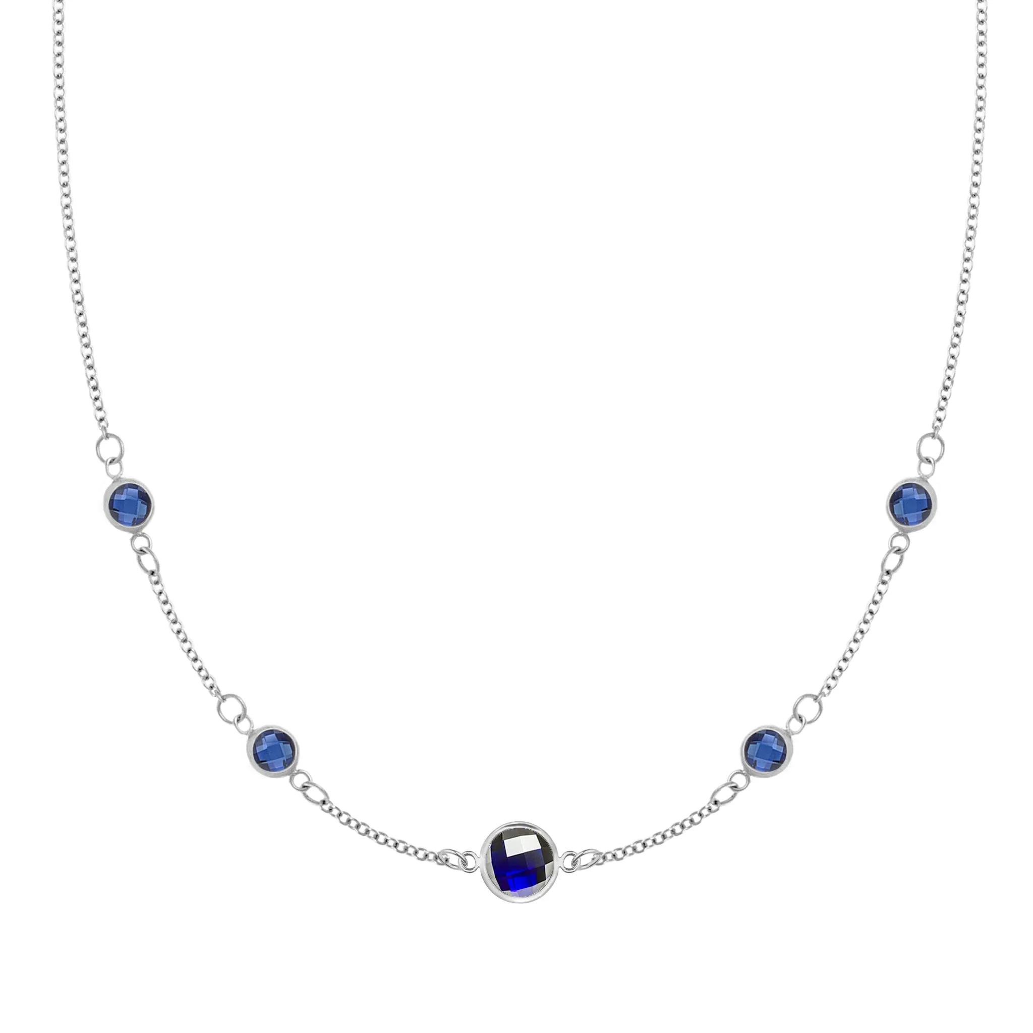 1 Grand & 4 Petite Sapphire Necklace in 14k Gold (September) sold by Haverhill product image thumbnail 5