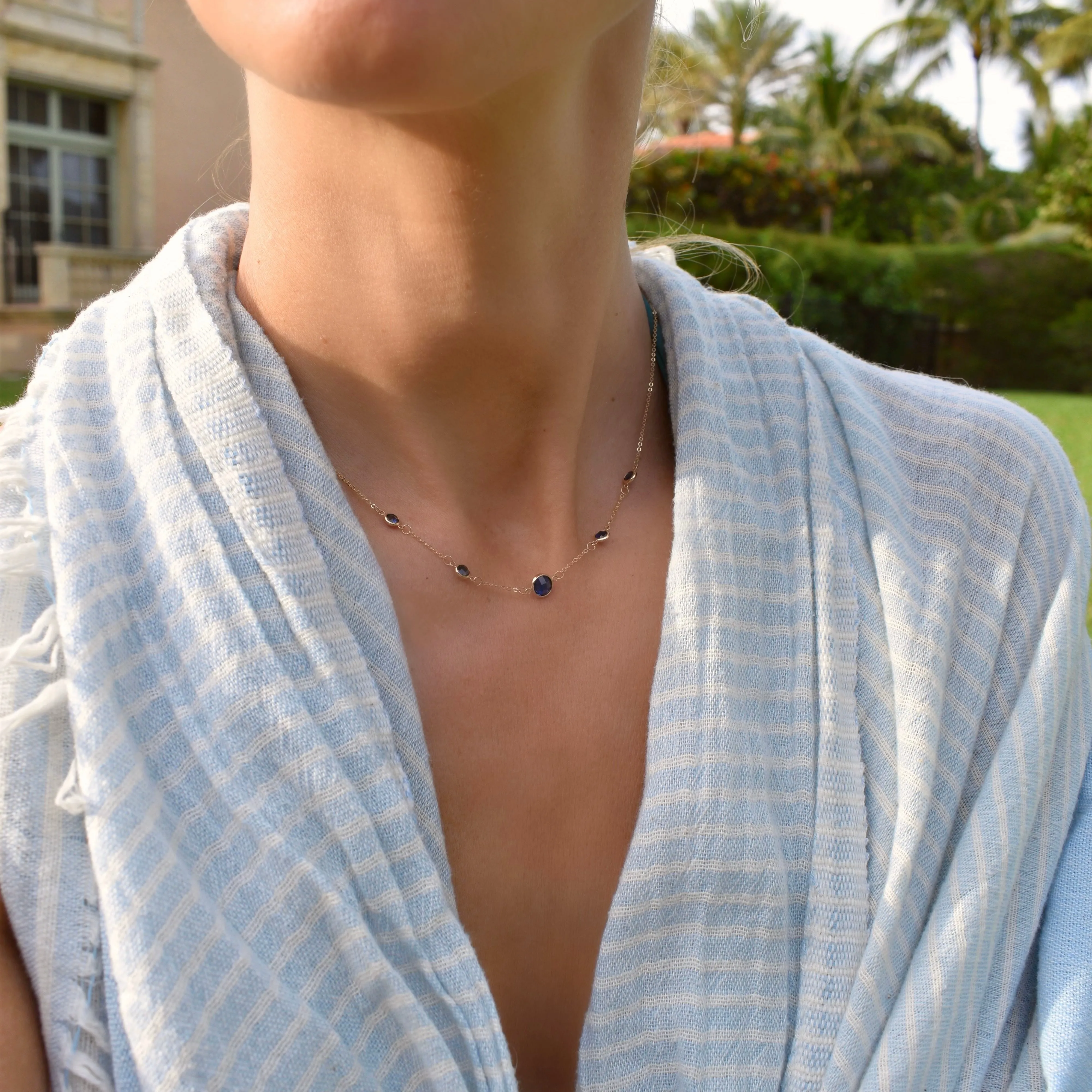 1 Grand & 4 Petite Sapphire Necklace in 14k Gold (September) sold by Haverhill product image thumbnail 2