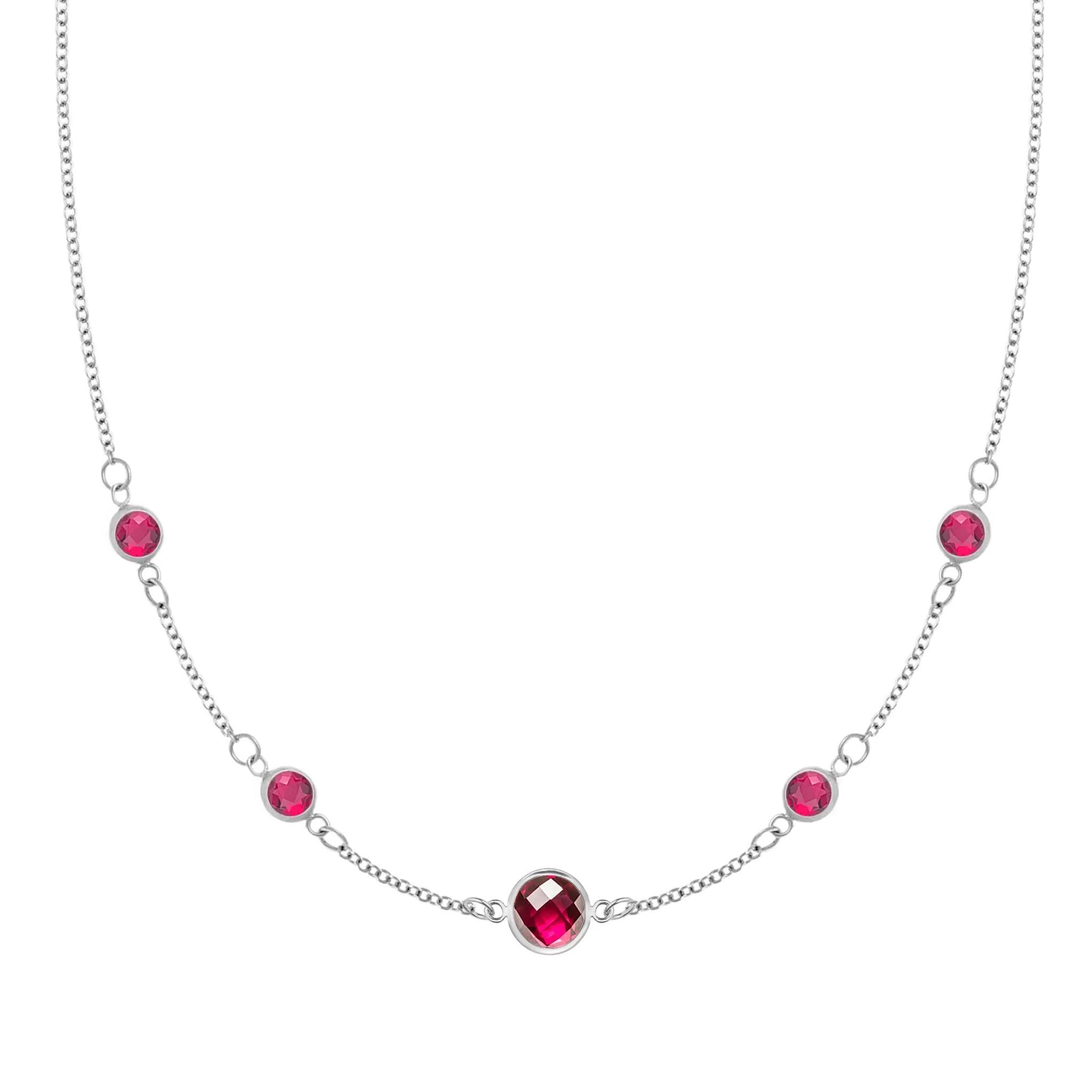 1 Grand & 4 Petite Ruby Necklace in 14k Gold (July) sold by Haverhill product image thumbnail 5