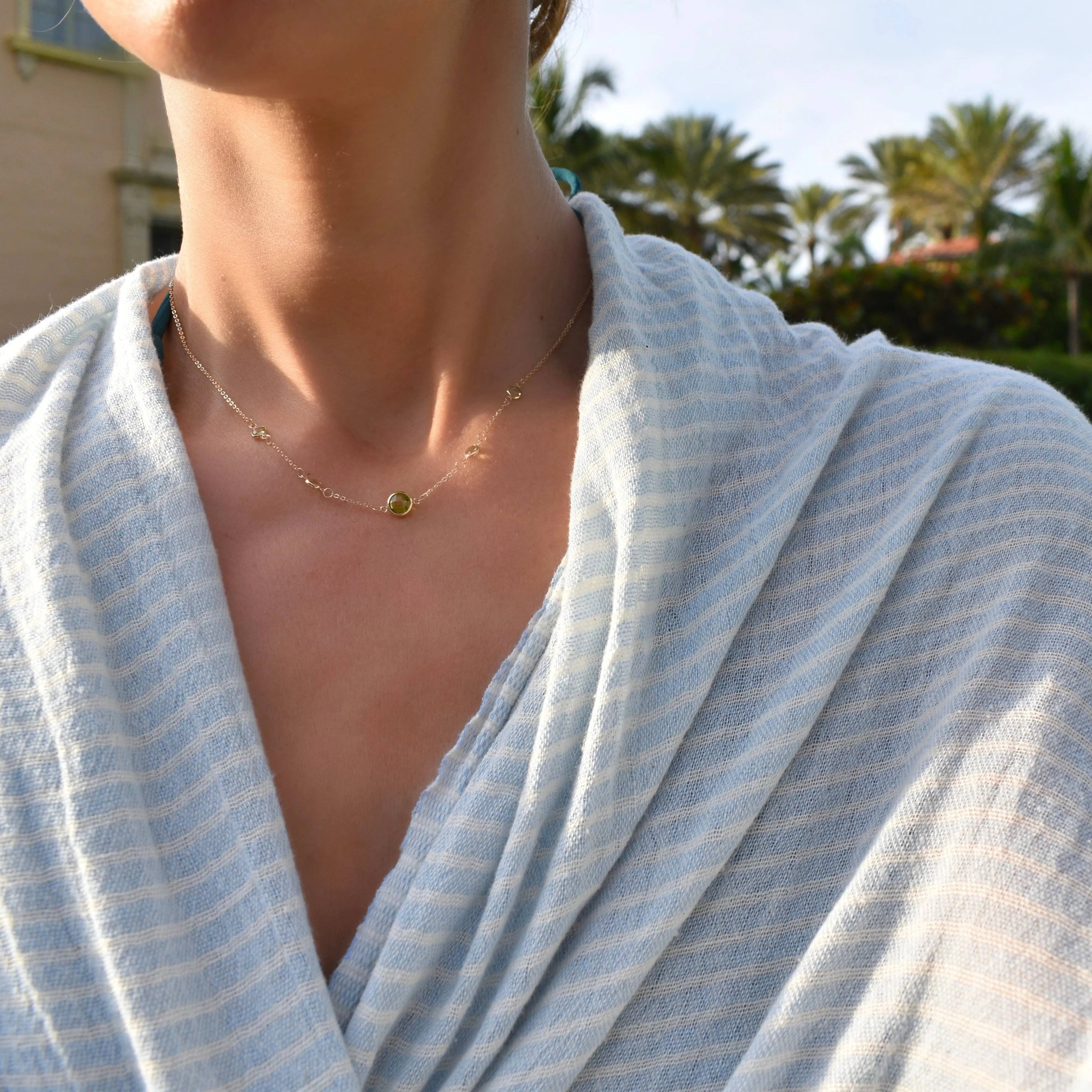 1 Grand & 4 Petite Peridot Necklace in 14k Gold (August) sold by Haverhill product image thumbnail 2