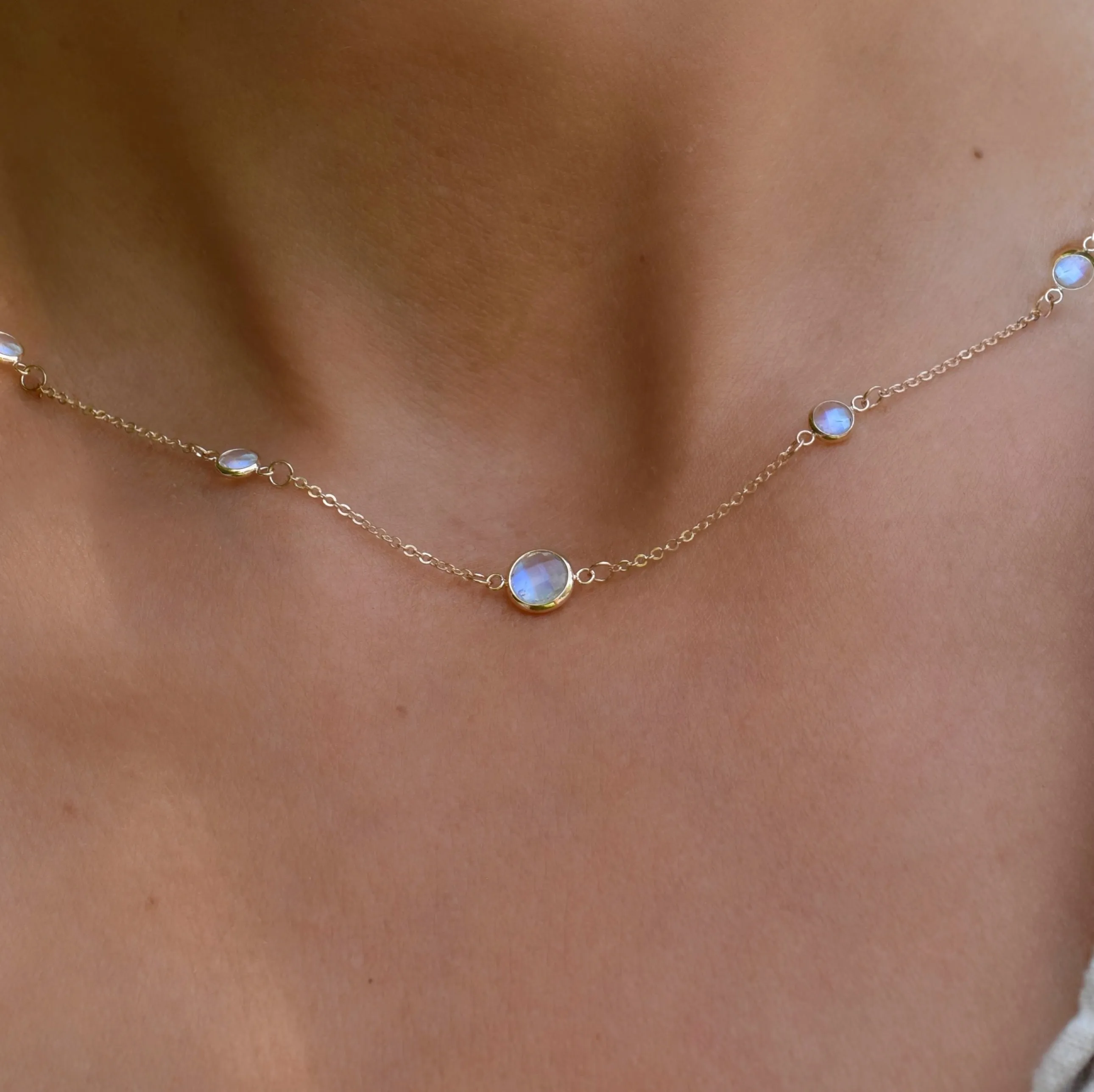 1 Grand & 4 Petite Moonstone Necklace in 14k Gold (June) sold by Haverhill product image thumbnail 3