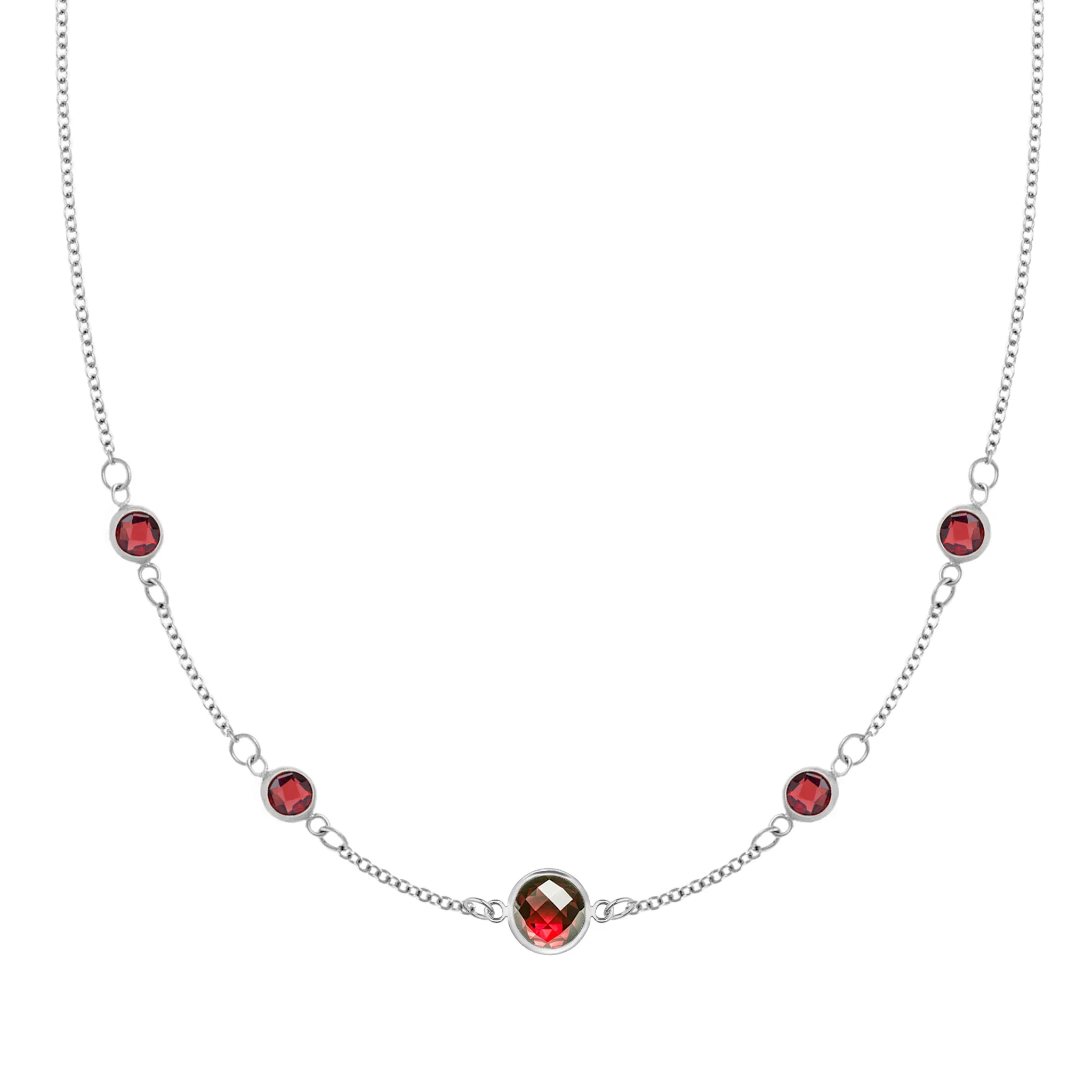 1 Grand & 4 Petite Garnet Necklace in 14k Gold (January) sold by Haverhill product image thumbnail 5