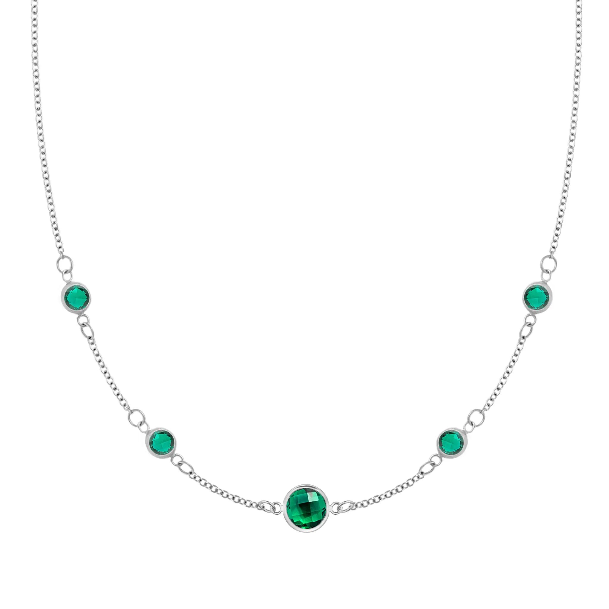1 Grand & 4 Petite Emerald Necklace in 14k Gold (May) sold by Haverhill product image thumbnail 5