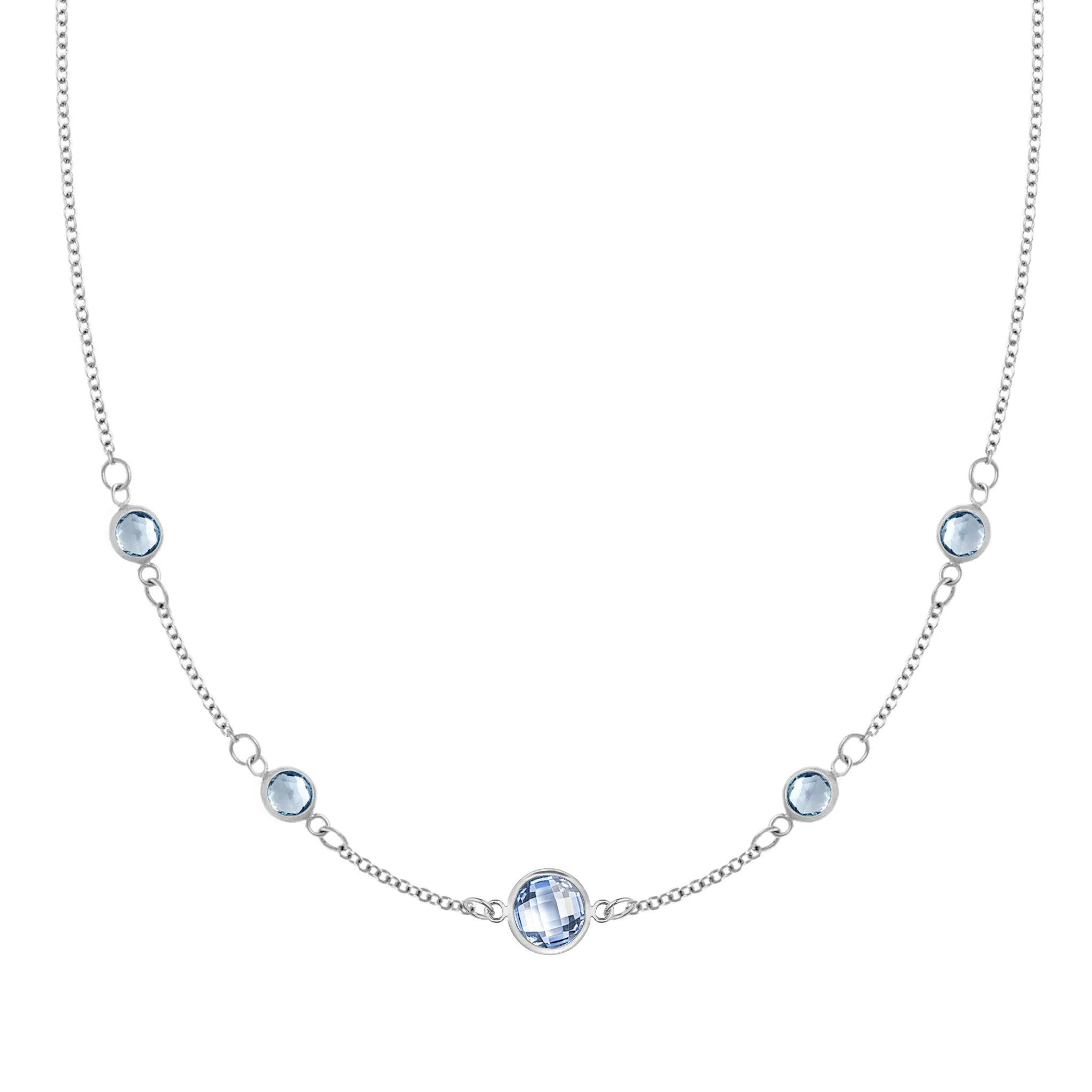 1 Grand & 4 Petite Aquamarine Necklace in 14k Gold (March) sold by Haverhill product image thumbnail 5