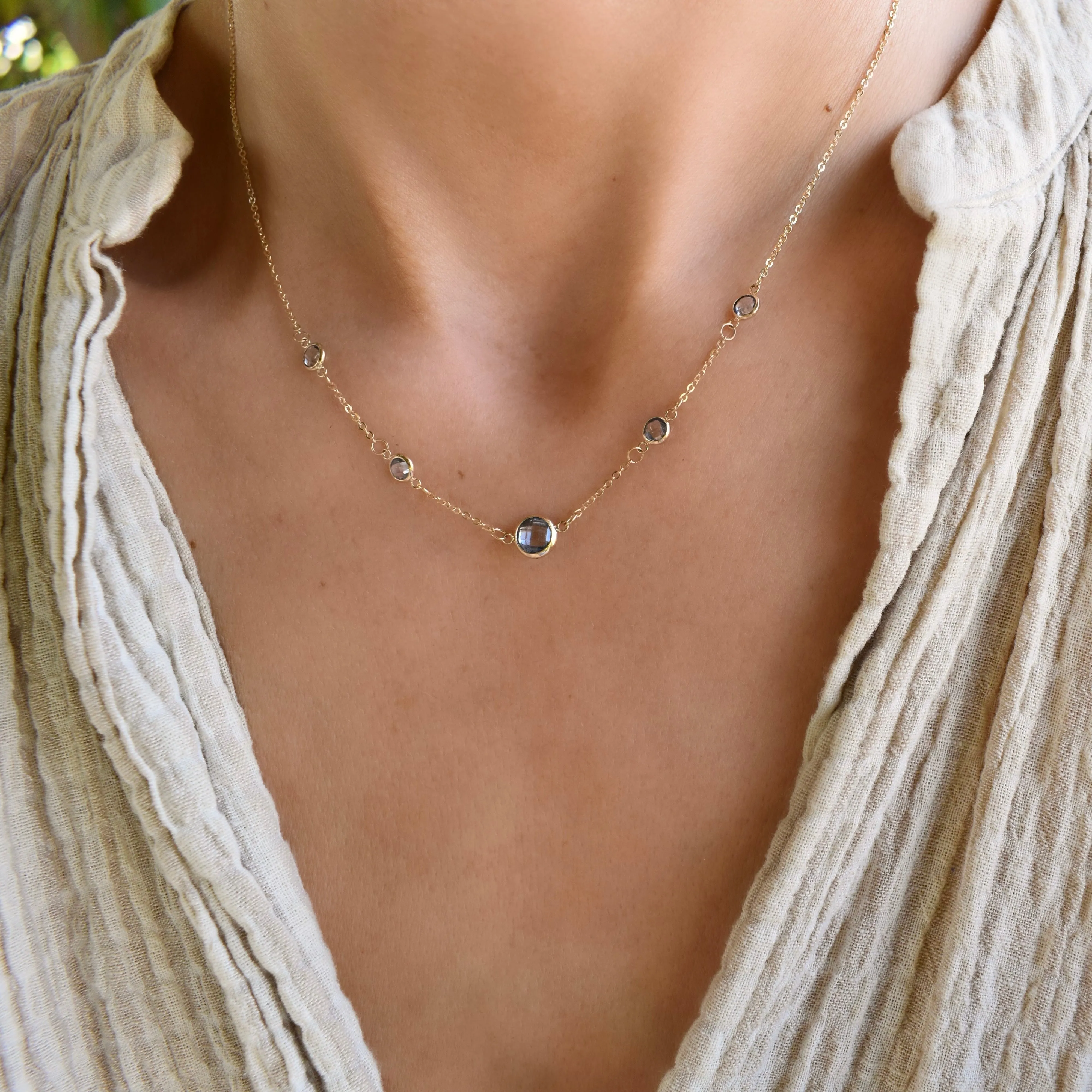 1 Grand & 4 Petite Aquamarine Necklace in 14k Gold (March) sold by Haverhill product image thumbnail 3